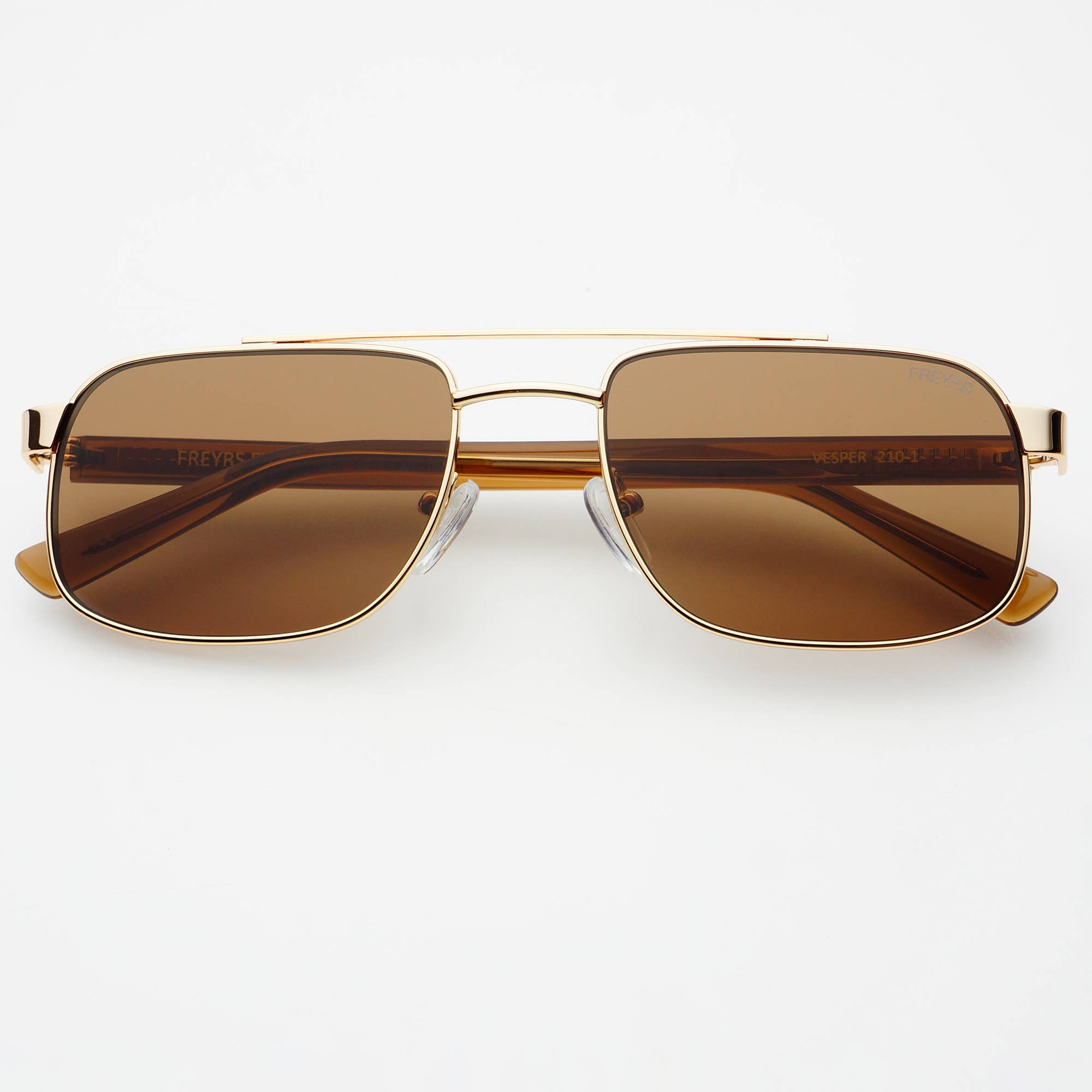 Vesper Aviator Sunglasses: Gold / Solid Brown