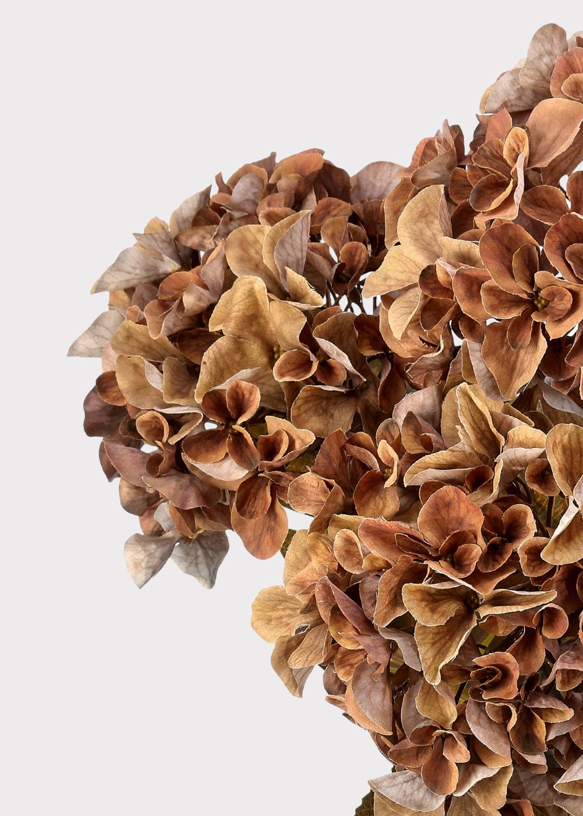 Mixed Brown Artificial Hydrangea Bush - 22"