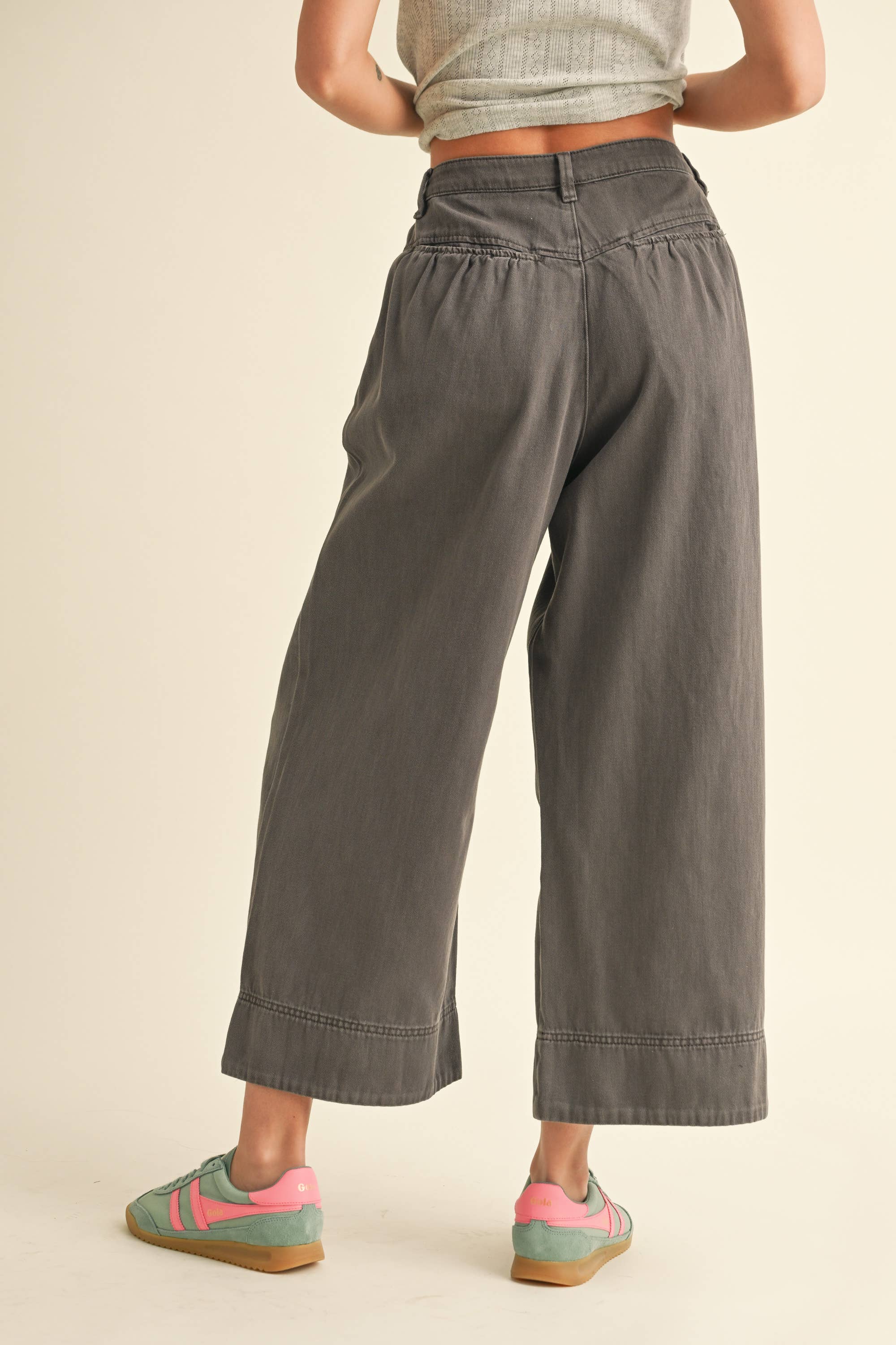 Loose Fit Cotton Pant: Charcoal