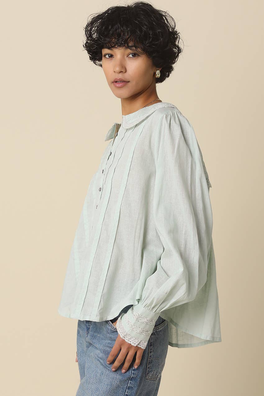 Arely Collar Pintuck Blouse