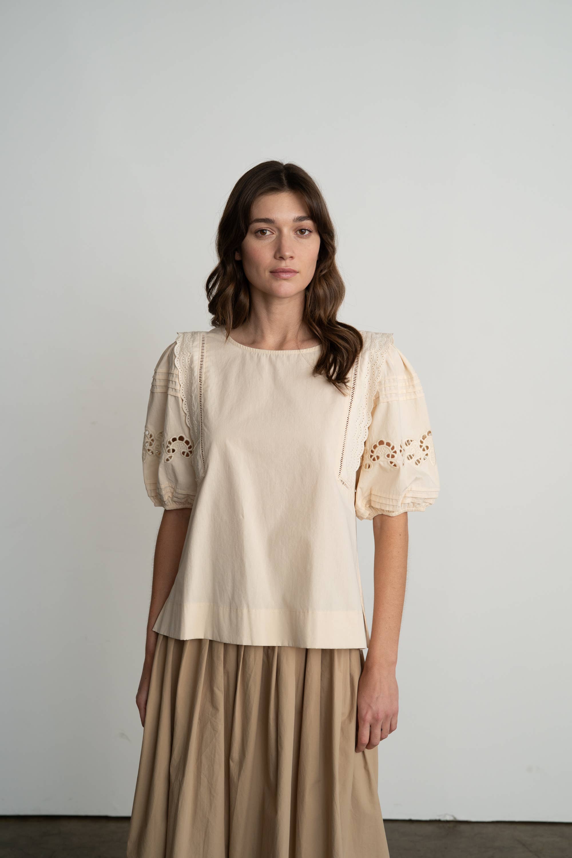 Lace Puff Sleeve Blouse