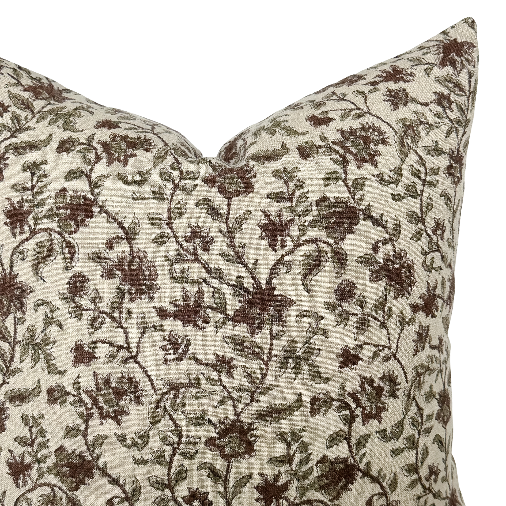 Bridgitt Deep Rose & Sage Floral Pillow