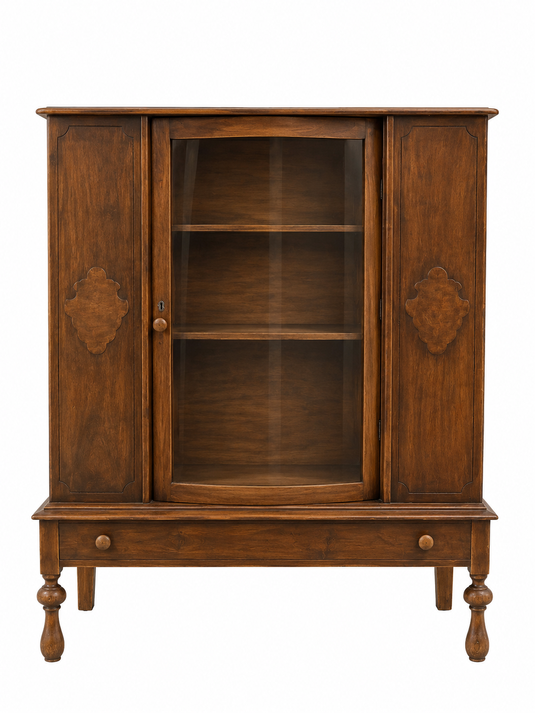 Antique Walnut Display Cabinet