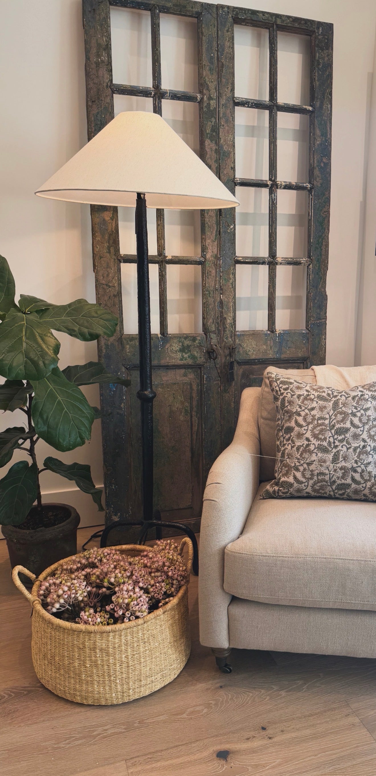 Pair of Antique French Doors: Distressed Blue & Green