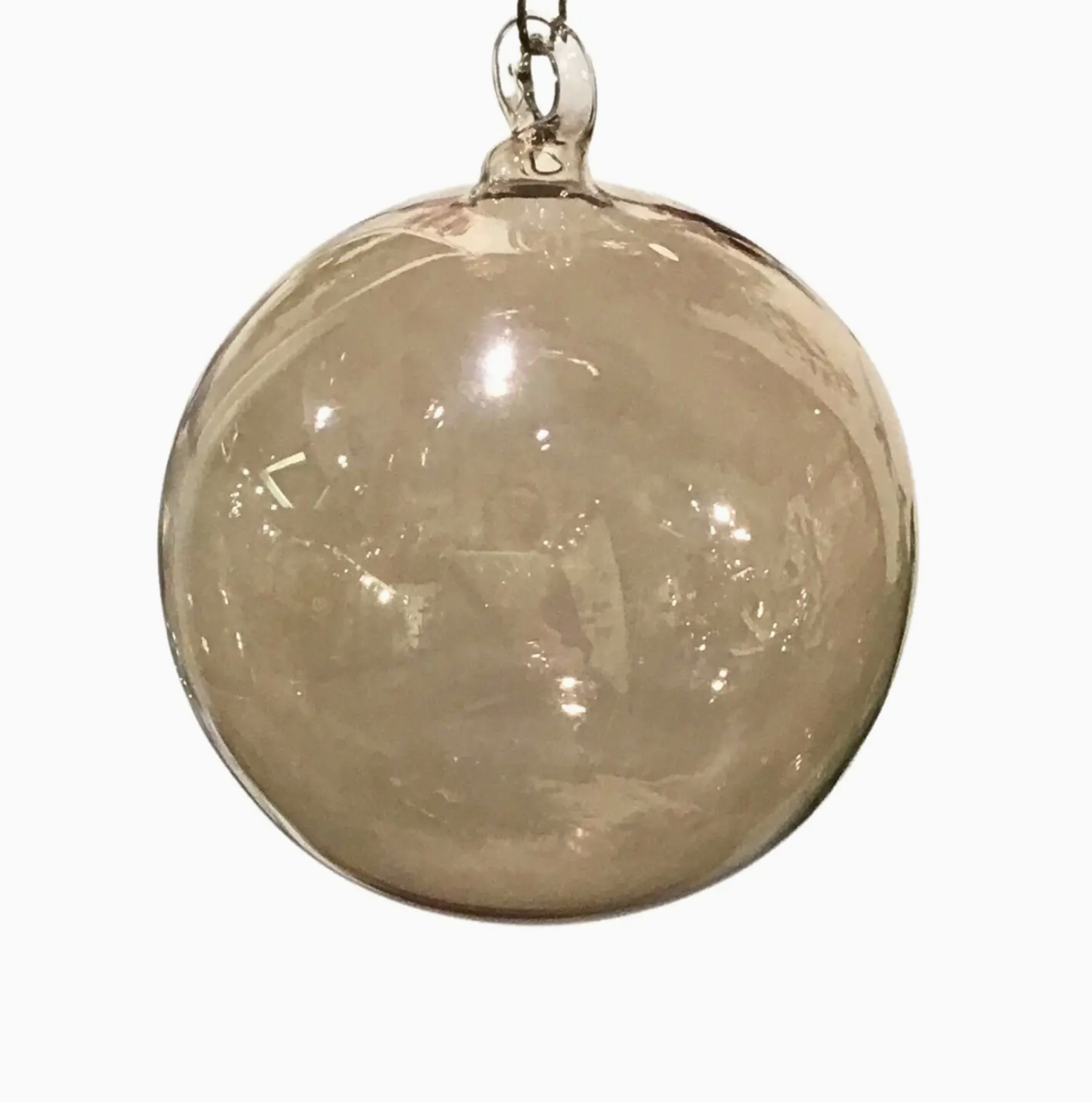 Smokey Glass Ball Ornament: 3"