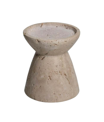 Travertine Pillar Candle Holder: Small