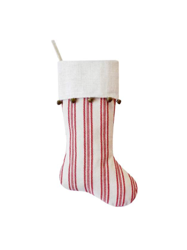 Red & White Striped Stocking with Bells