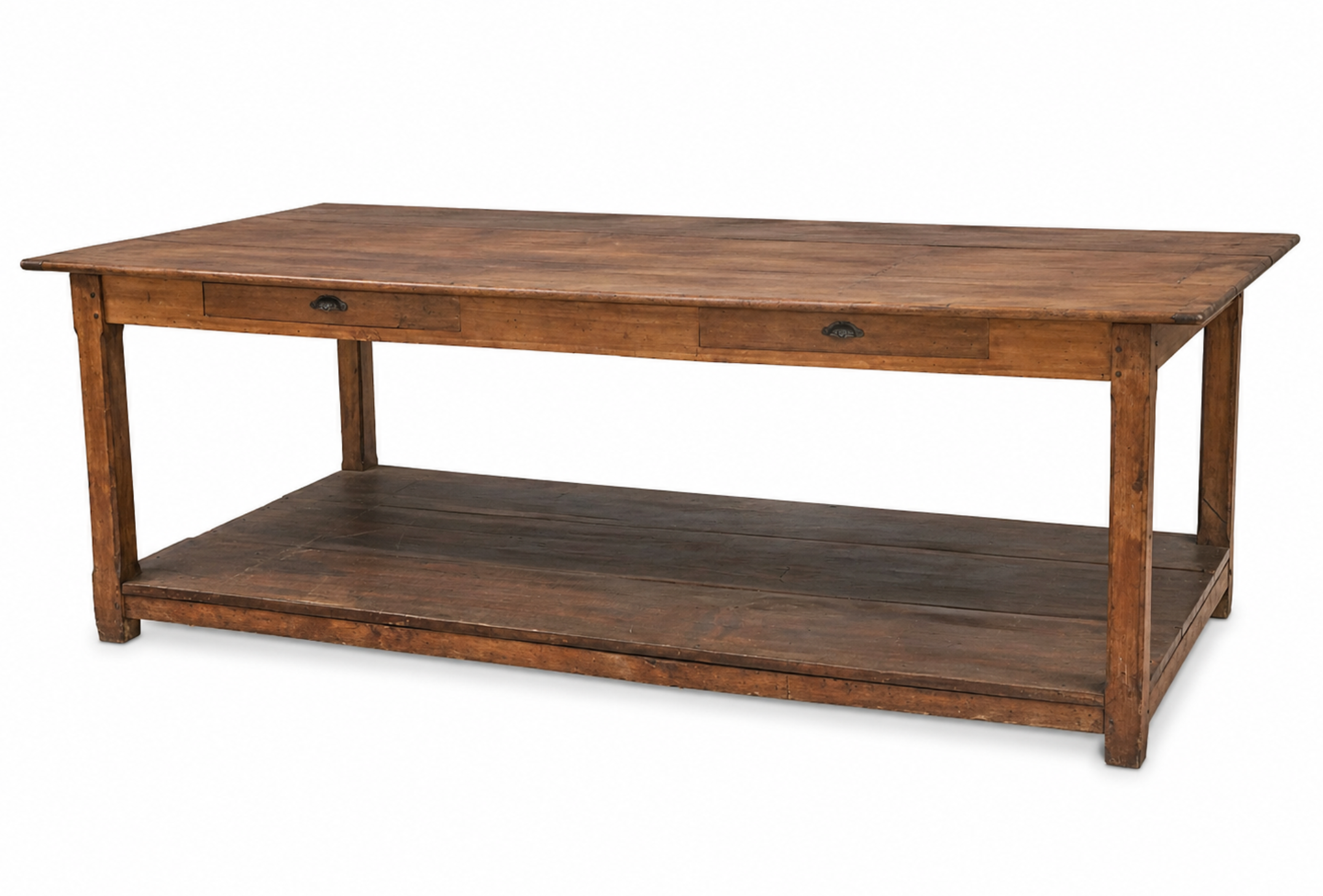 Antique Kitchen Island: Weathered Brown