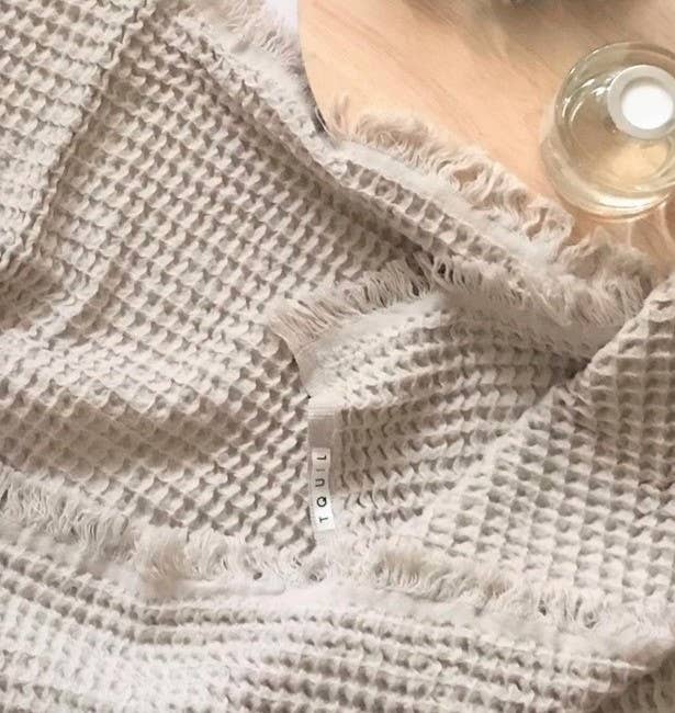 Waffle Weave Bath Towel: Sand