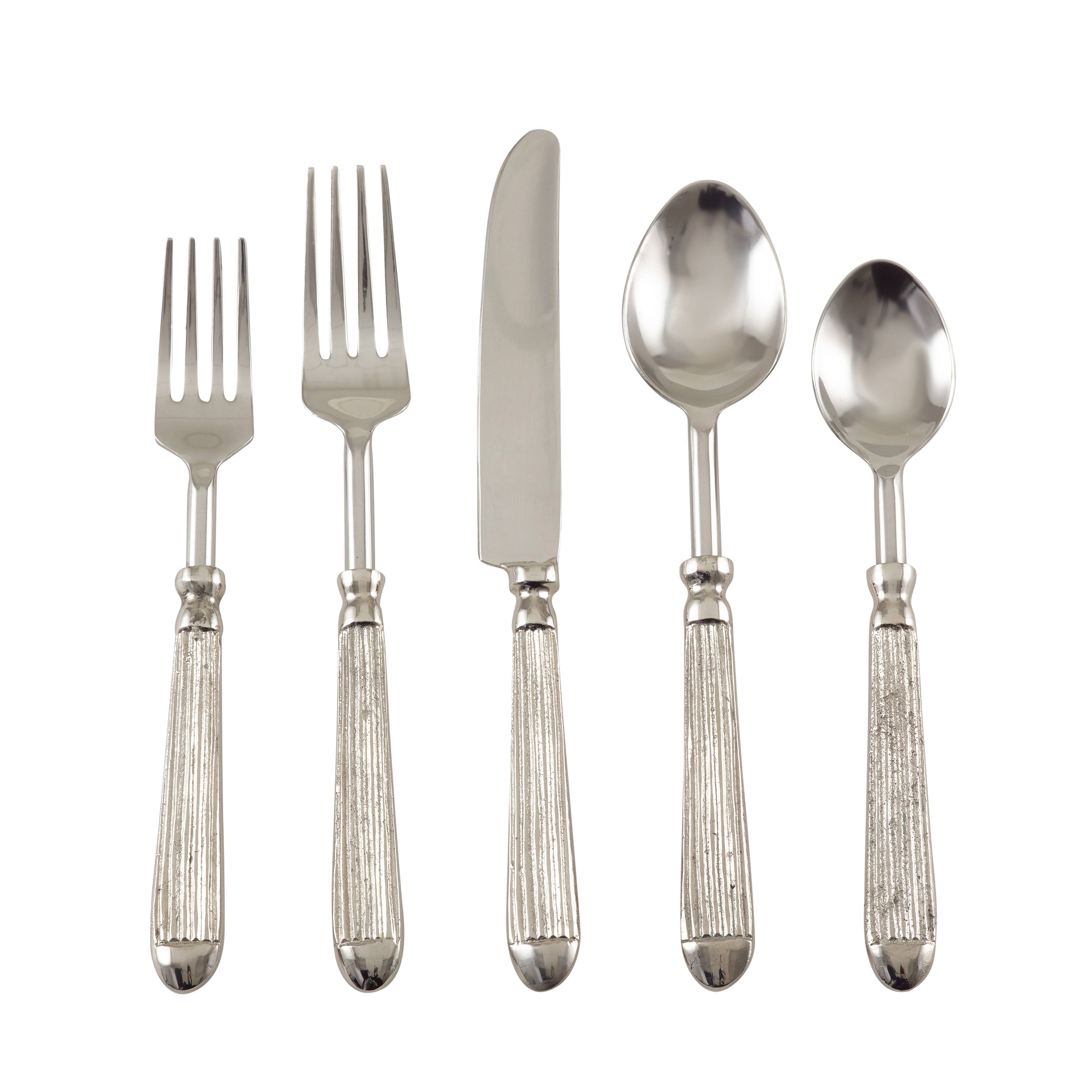 Ribbed Flatware: Silver