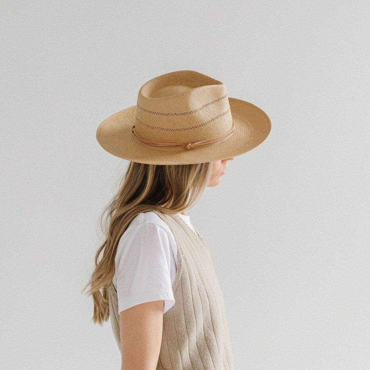 Gigi Pip Arlo Straw Fedora: Honey