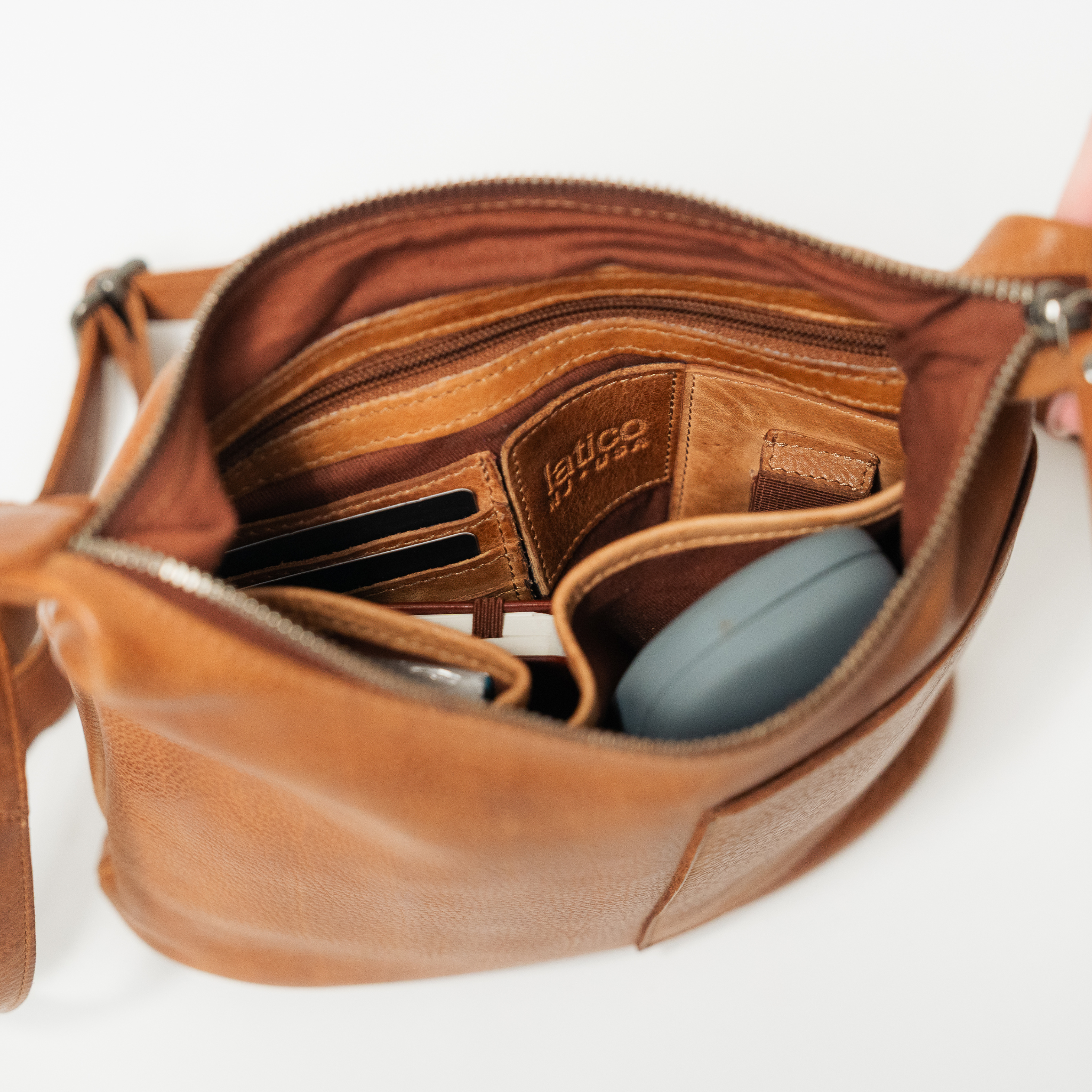 Cognac Leather Crossbody