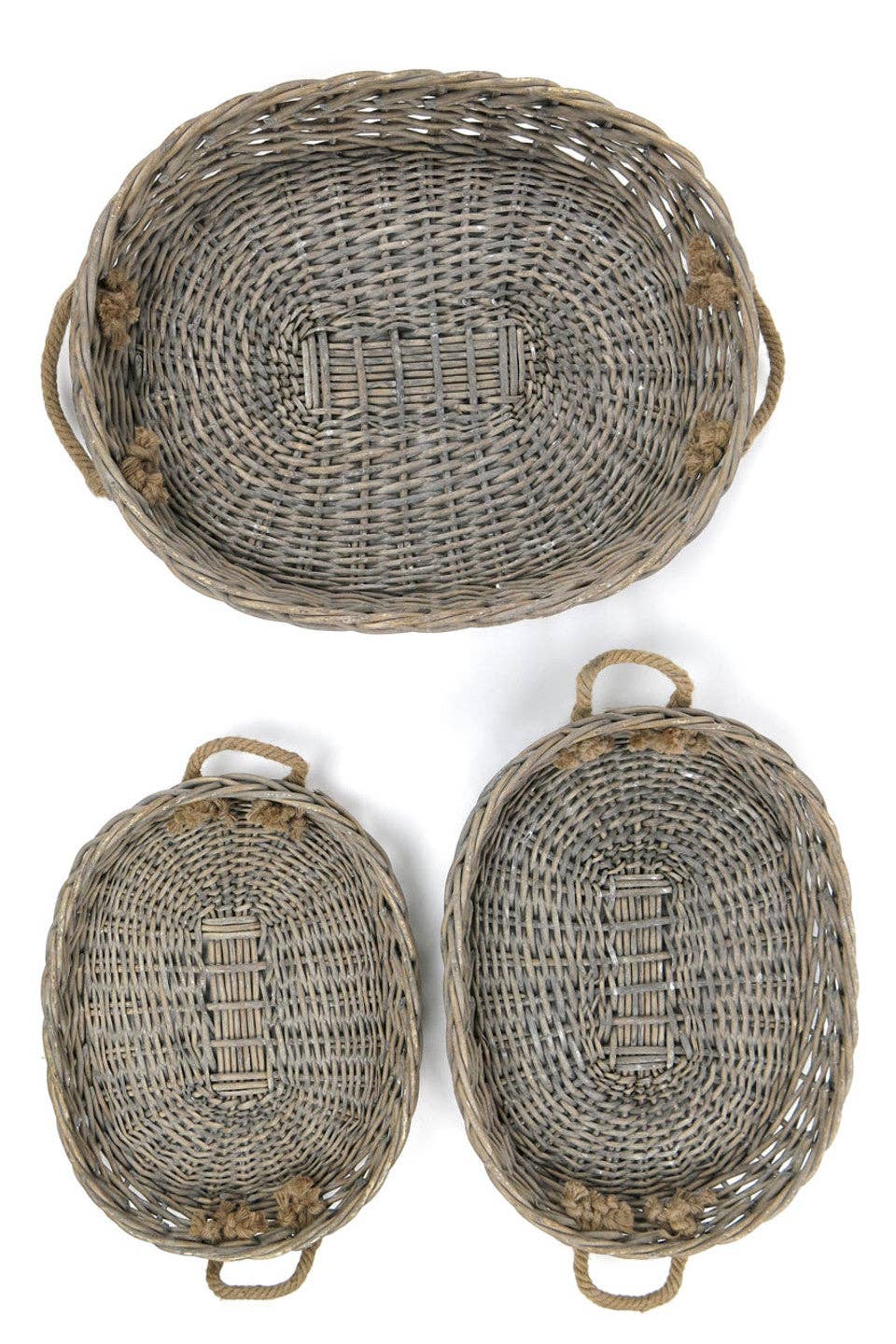 Oval Willow Trays with Jute Handles