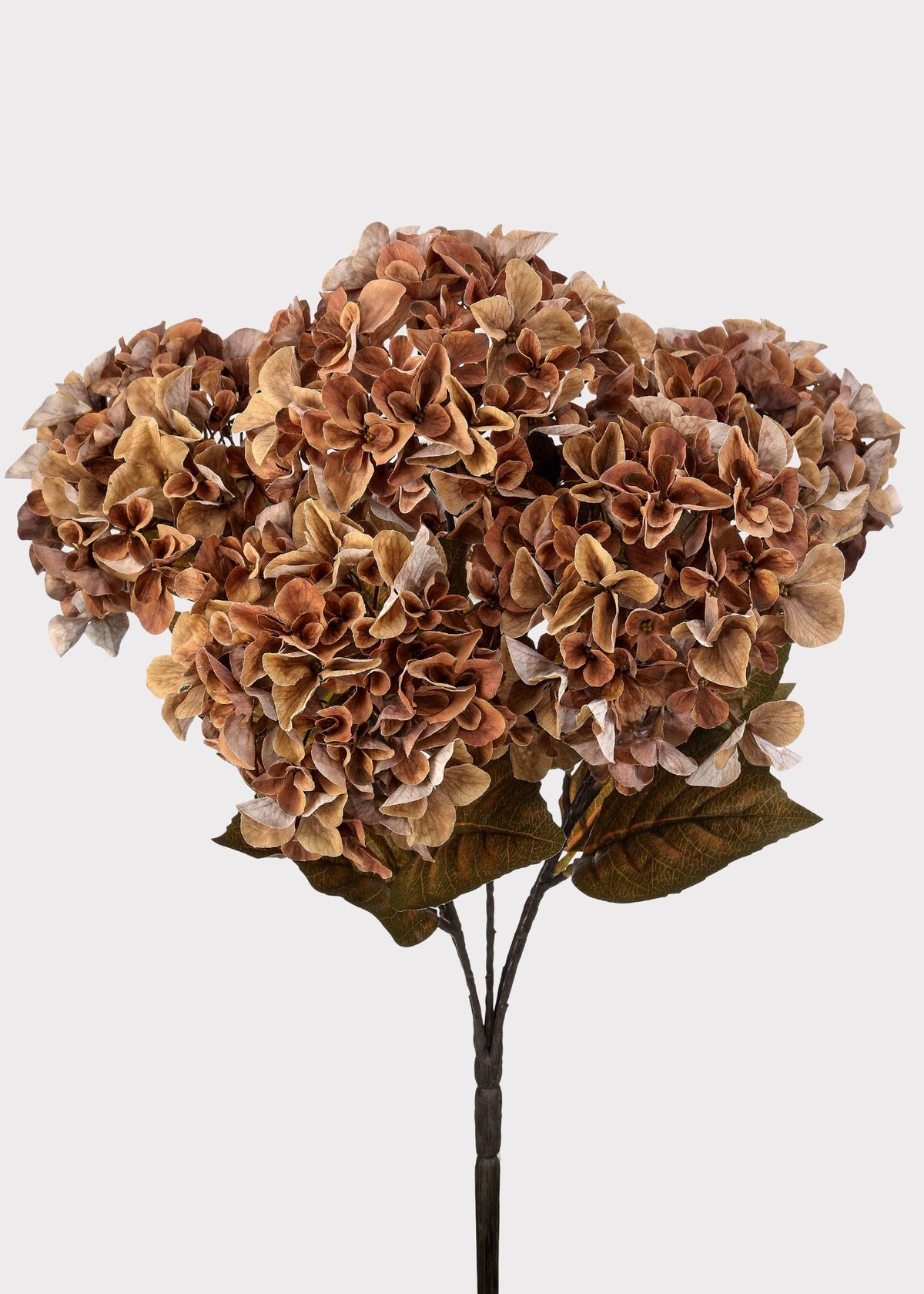 Mixed Brown Artificial Hydrangea Bush - 22"