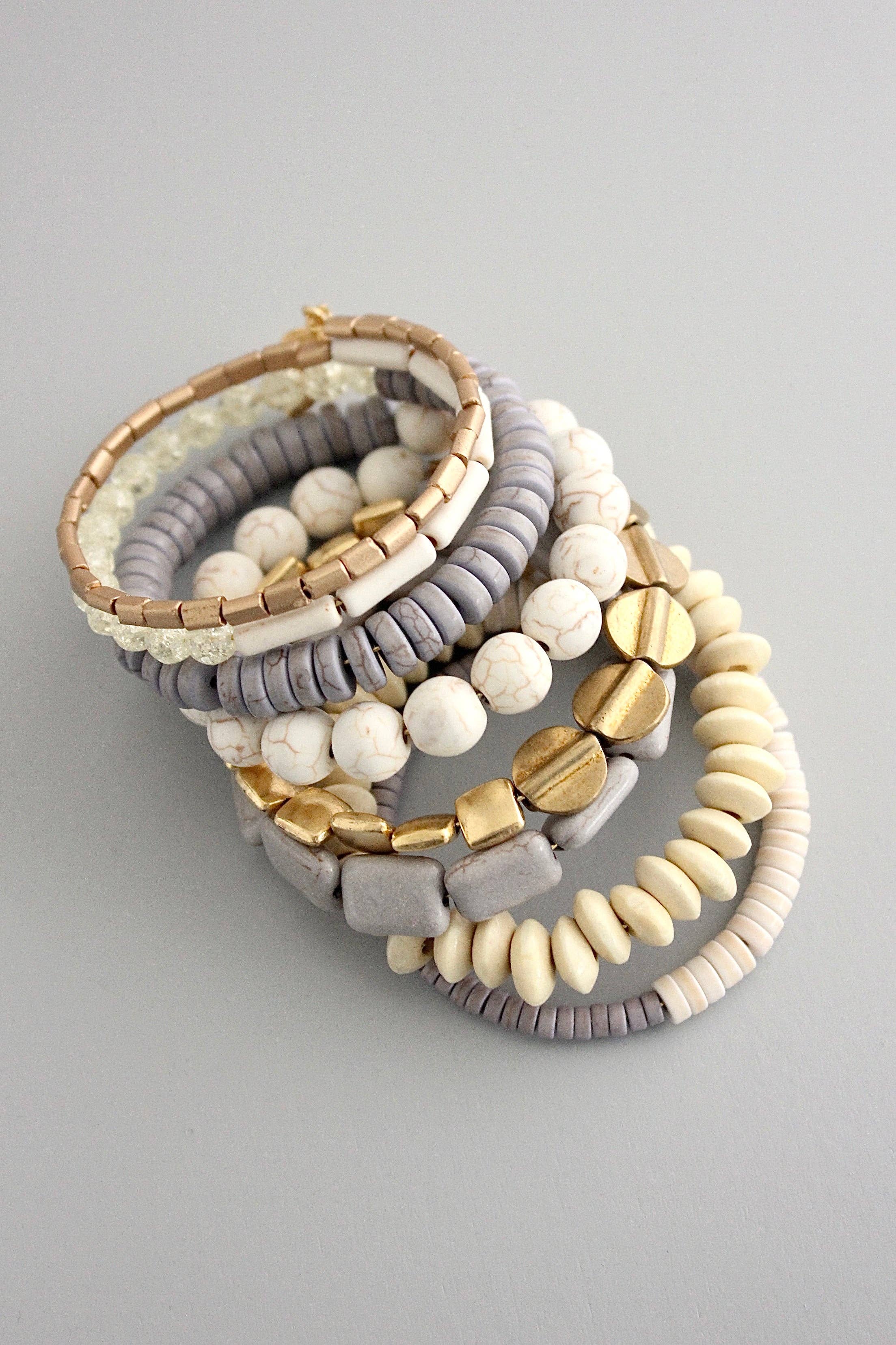 Gray & Cream Wrap Bracelet