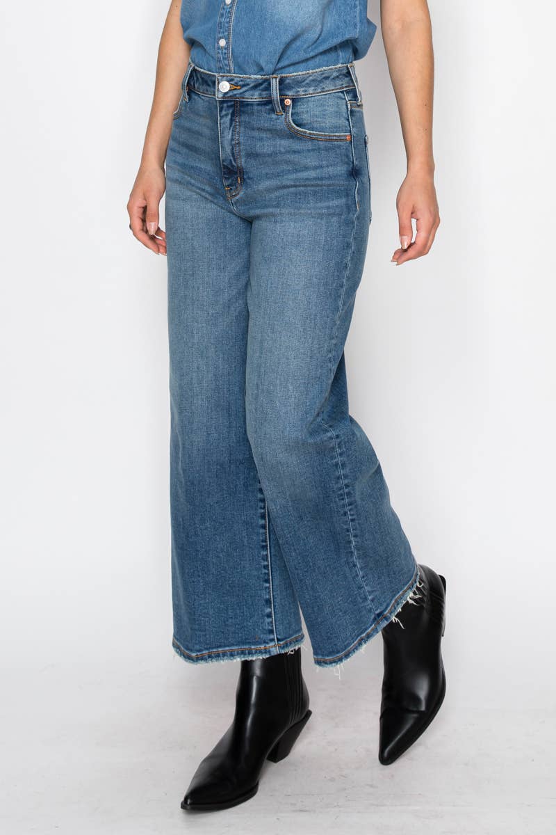 Ultra High Rise Crop Wide Jeans