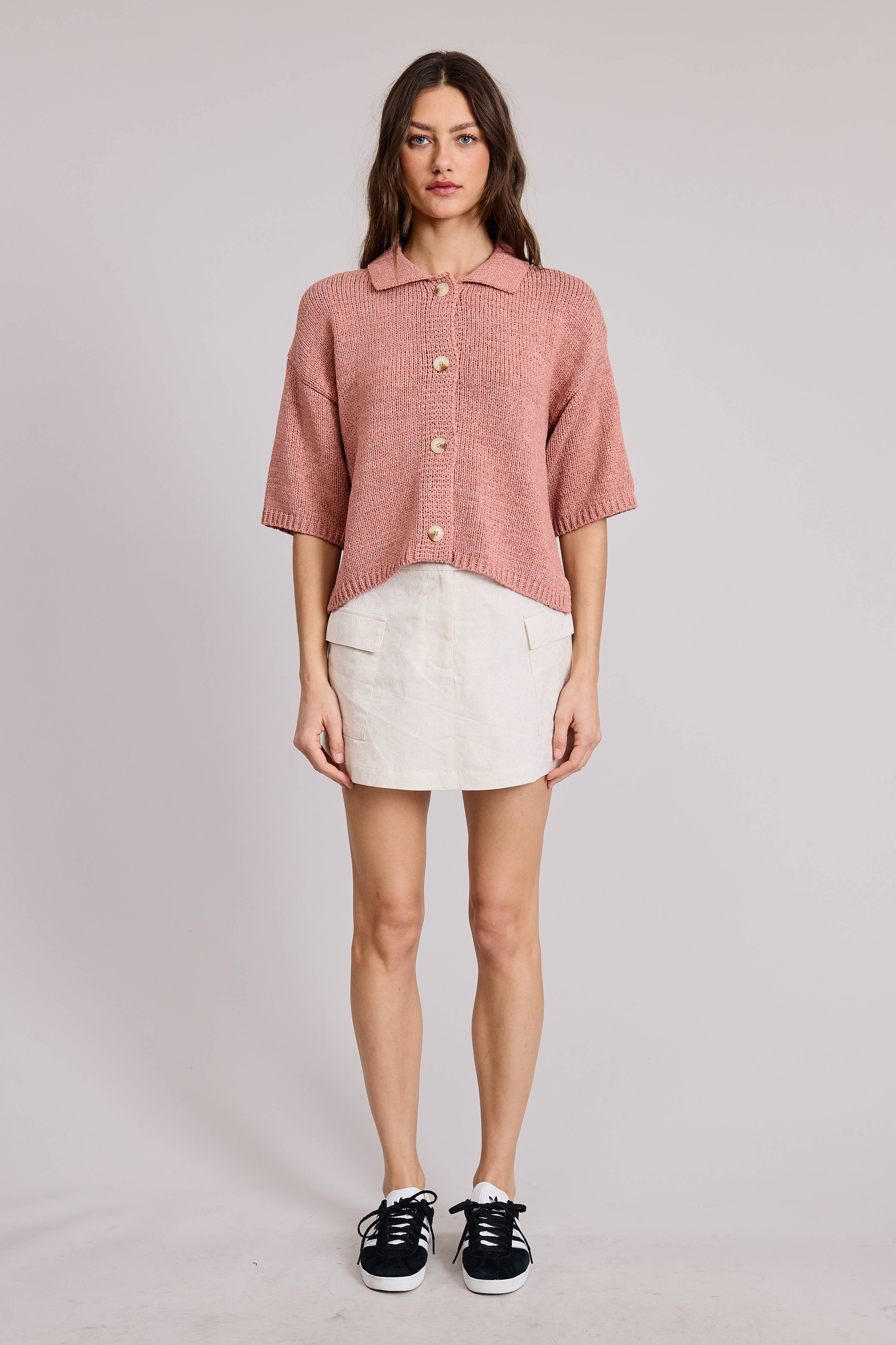 Tulum Sweater Top: Blush