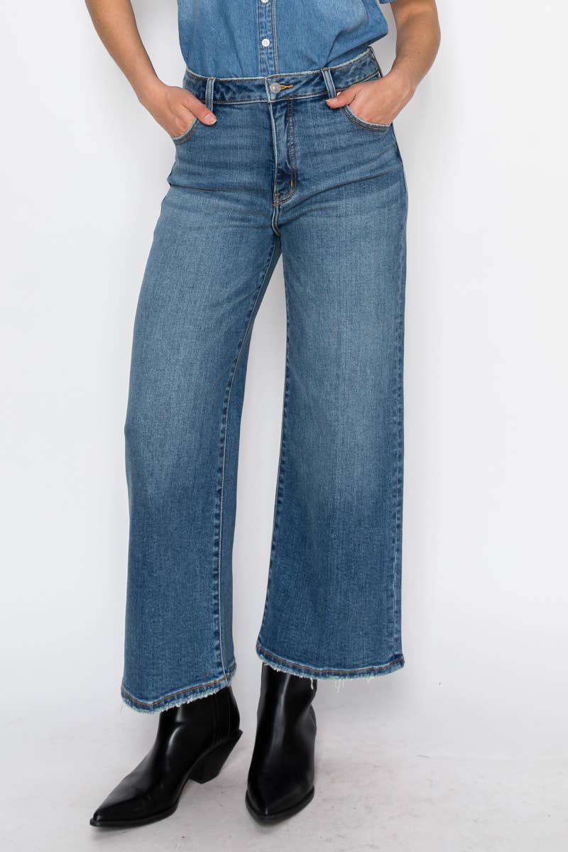 Ultra High Rise Crop Wide Jeans