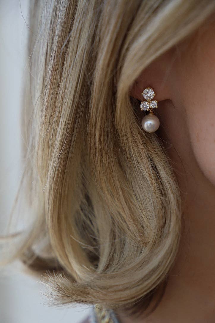 Dahlia Stud Earrings: Yellow Gold
