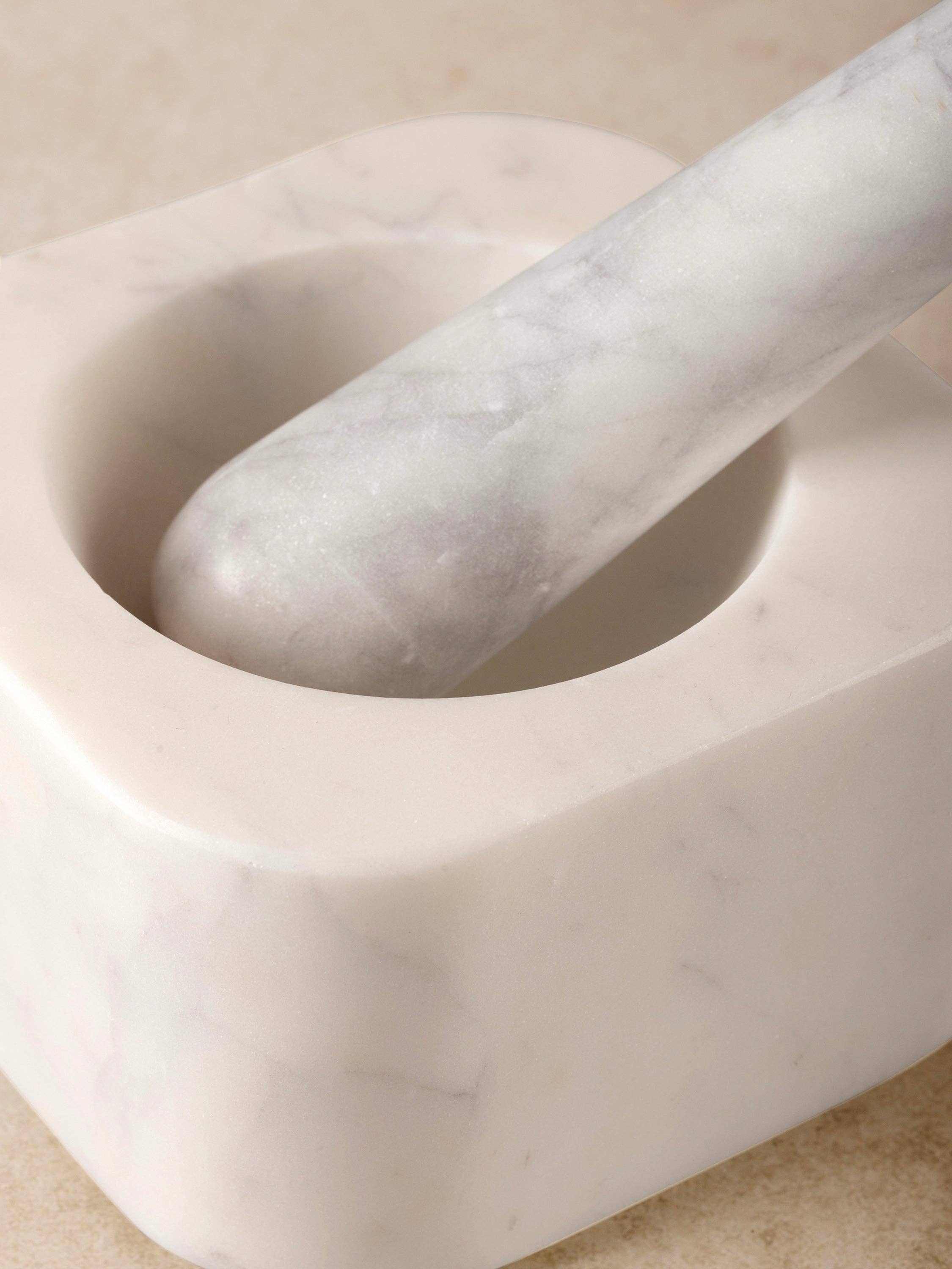 Noble White Marble Mortar & Pestle Set