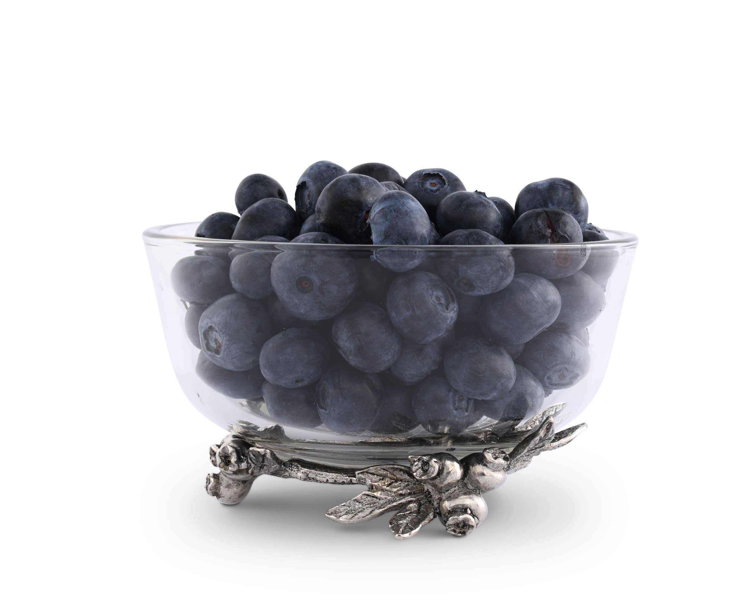 Blueberry Glass & Pewter Bowl