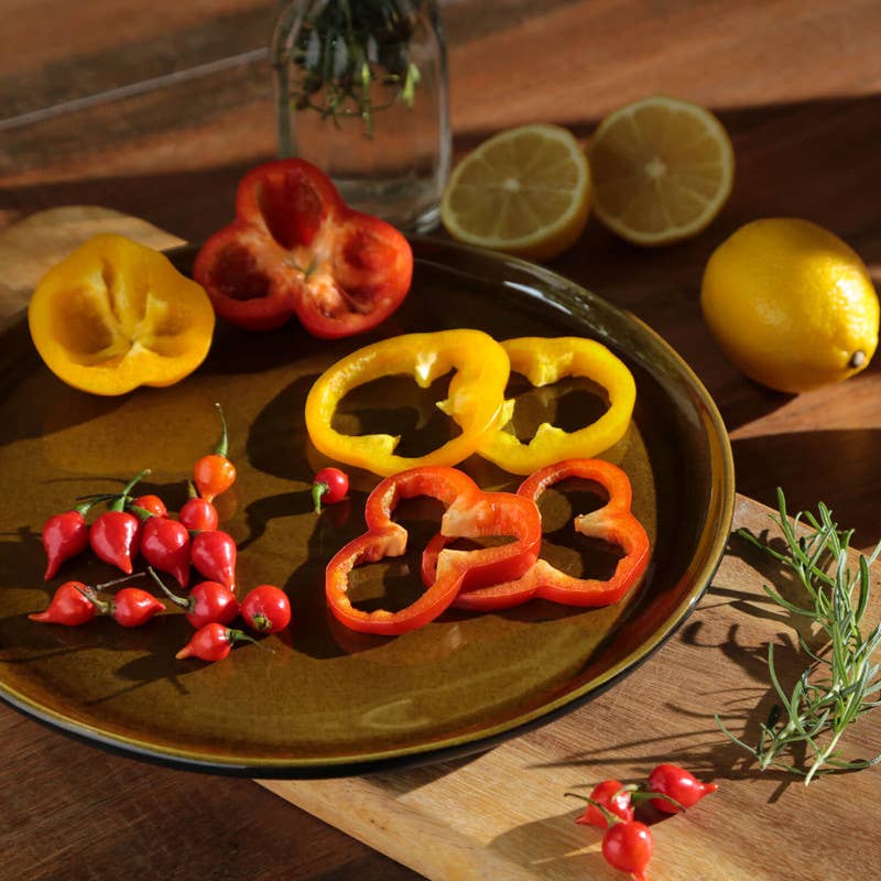 Stoneware Dinner Plate: Amber