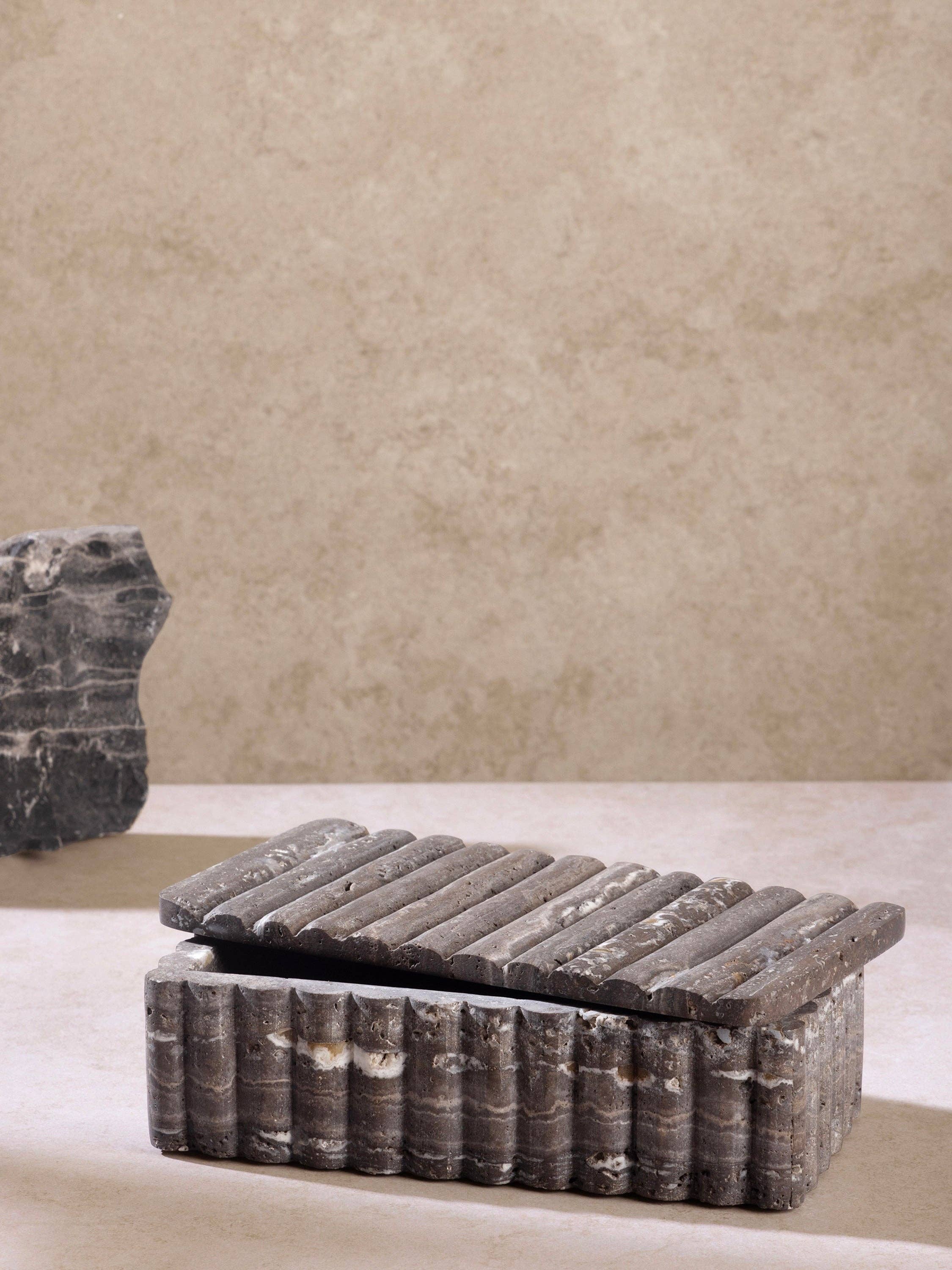 Gray Travertine Box