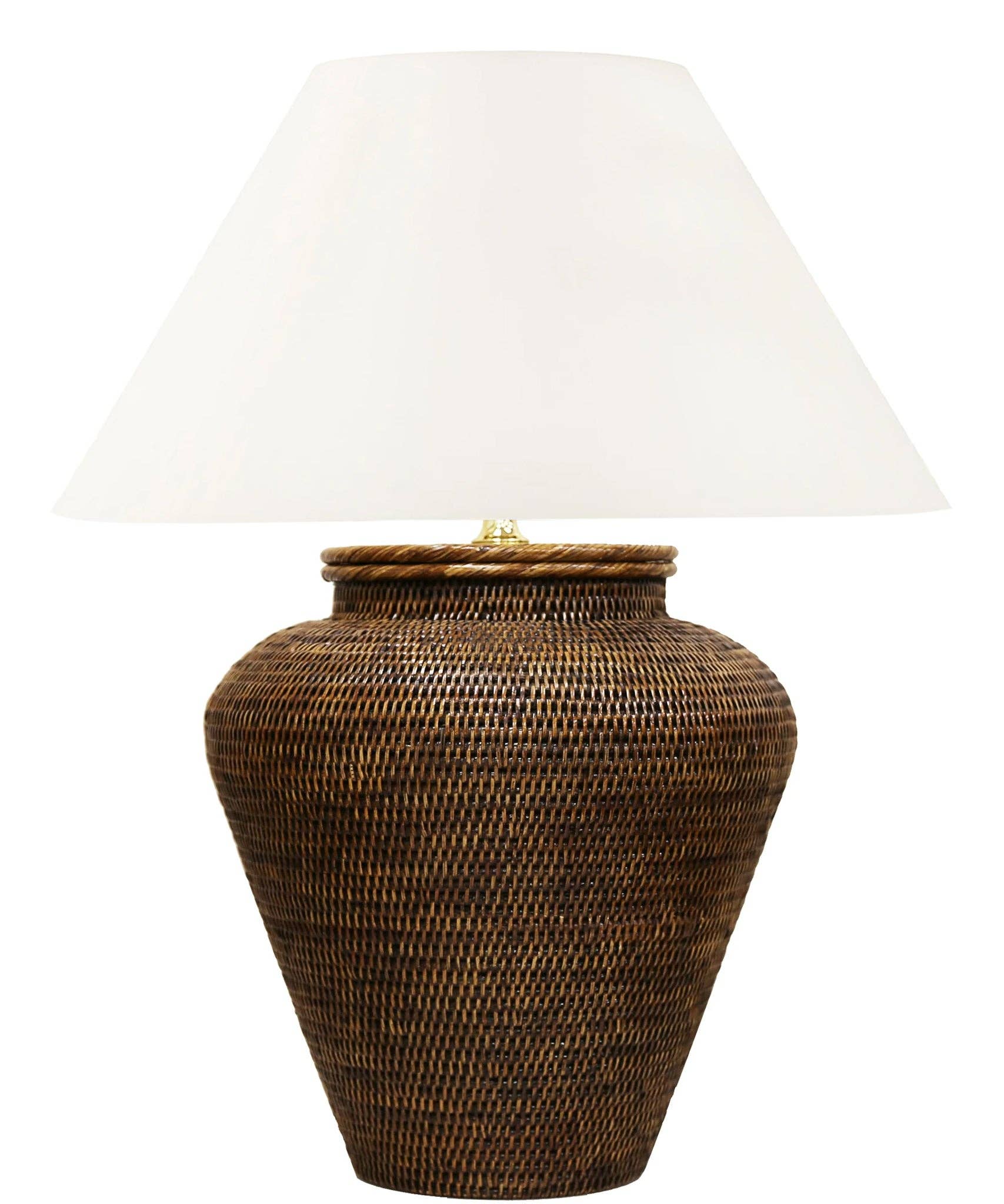 Brown Rattan Table Lamp