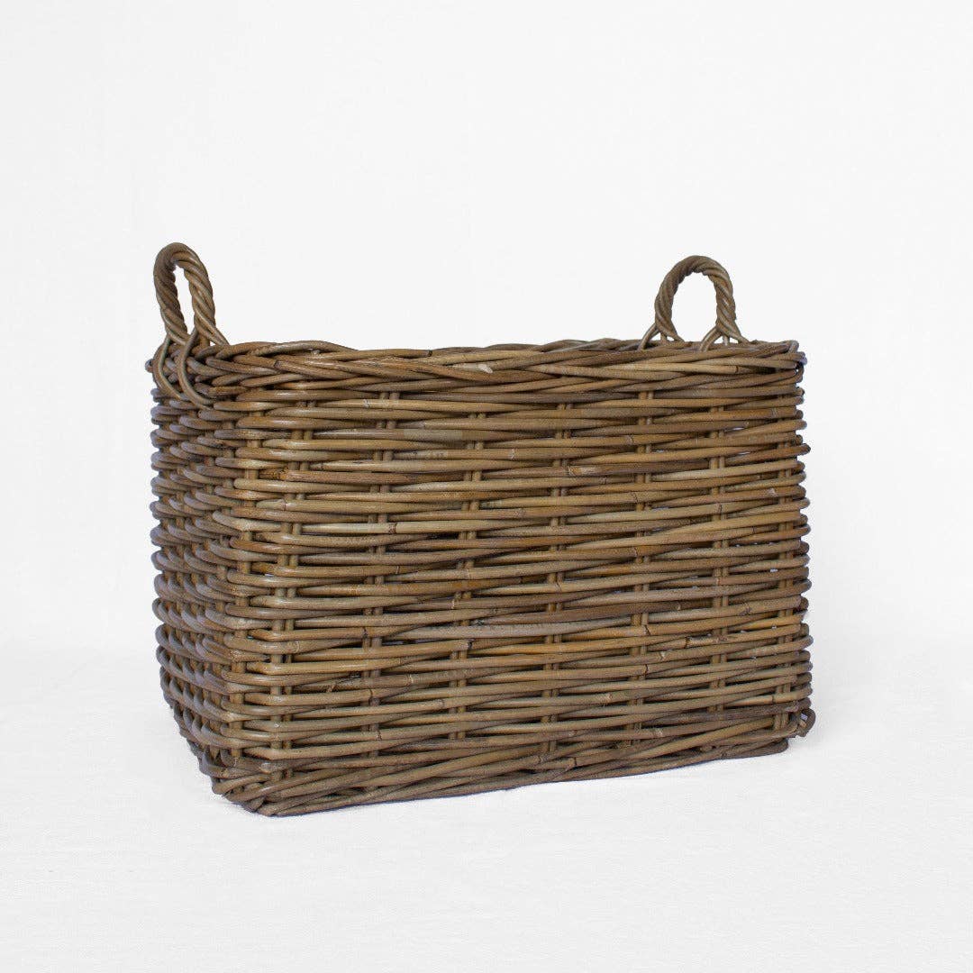 Rattan Rectangle Storage Basket: Large