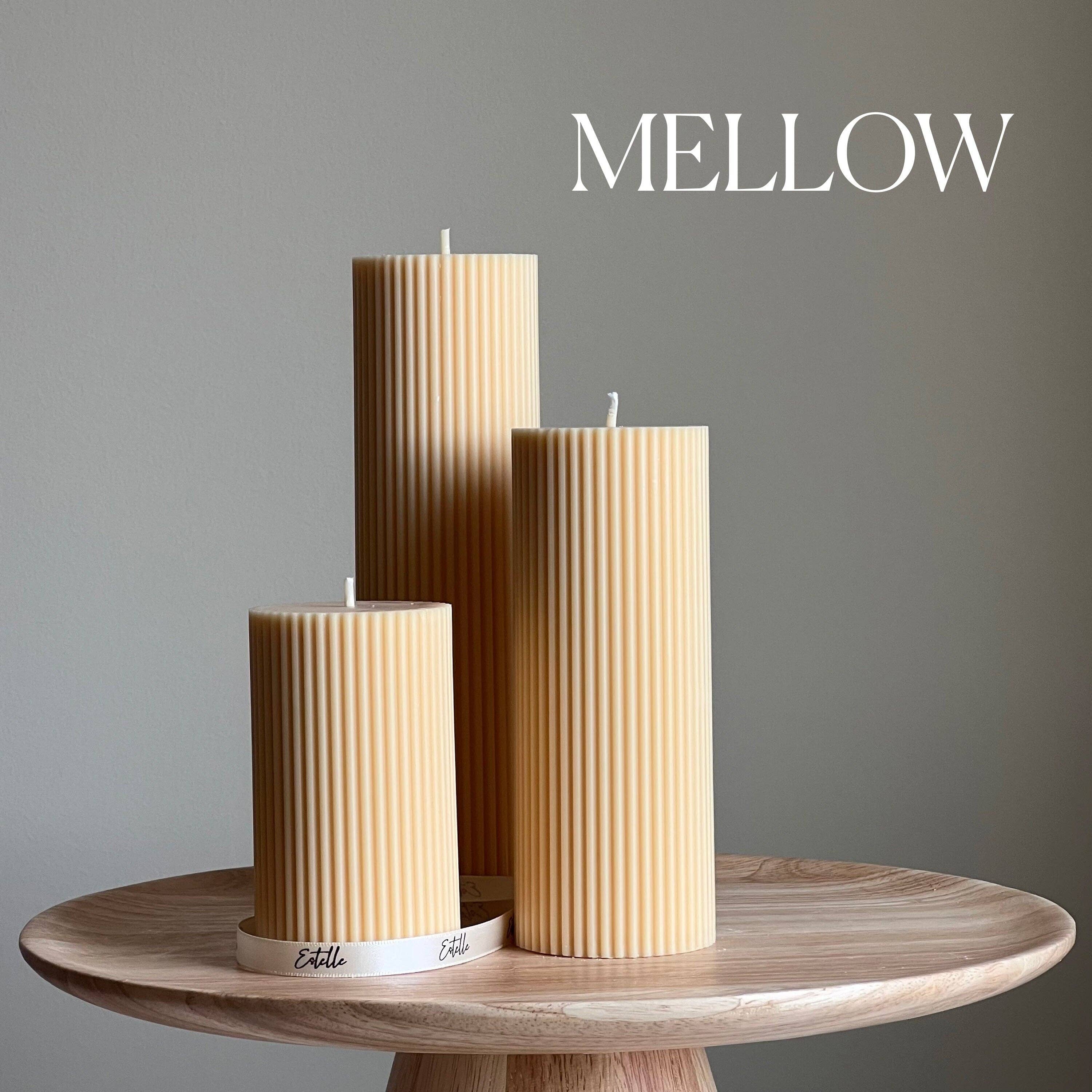 Ribbed Pillar Candle: Mellow / Small