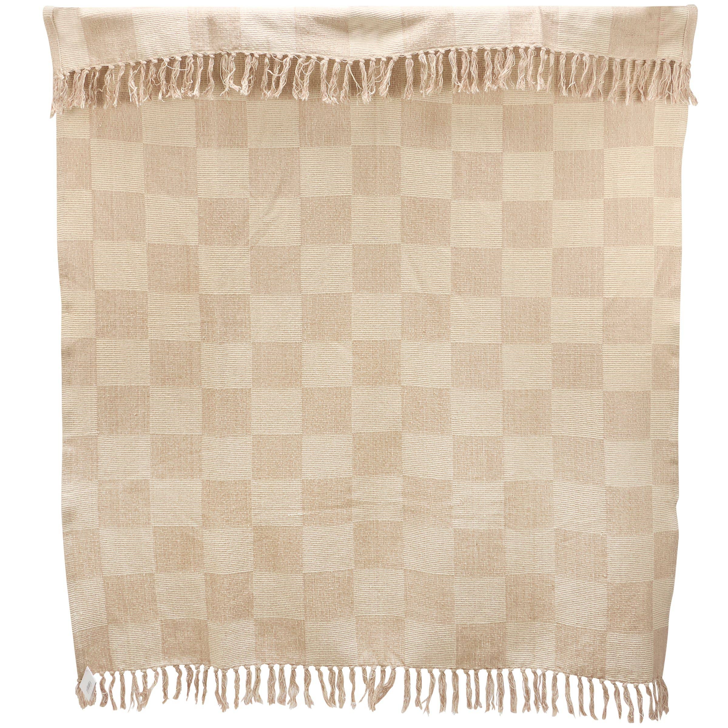 Cream Checkerboard Throw
