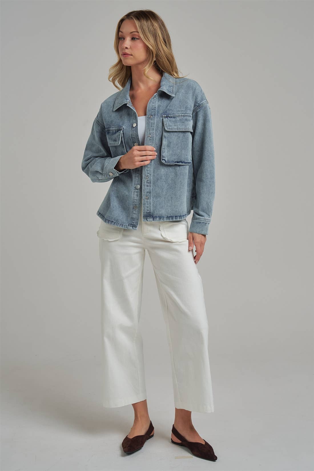 Washed Denim Shacket