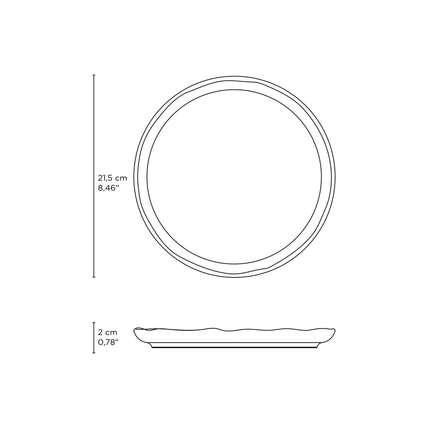 Stoneware Dessert Plate: Titanium