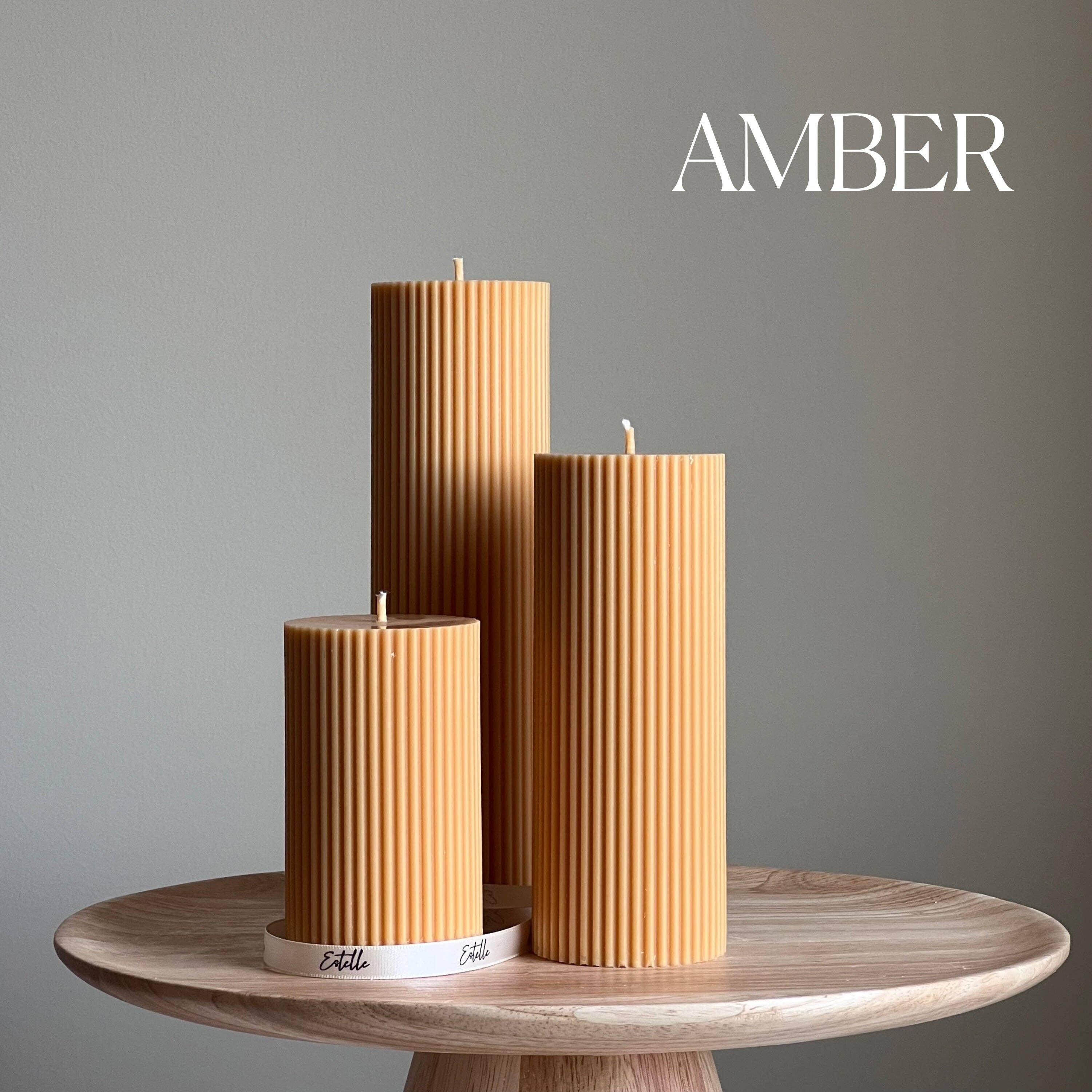 Ribbed Pillar Candle: Mellow / Medium