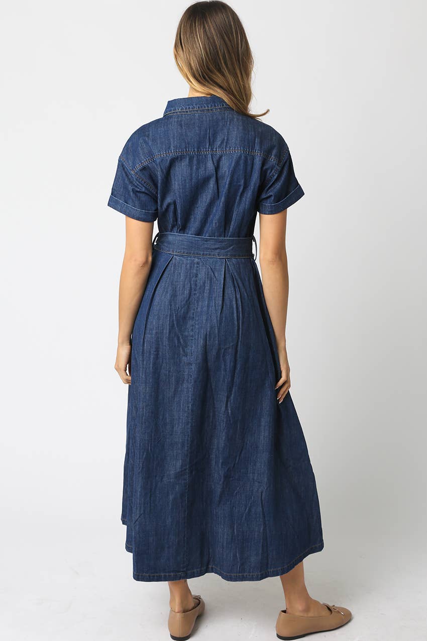 Denim Belt Dress