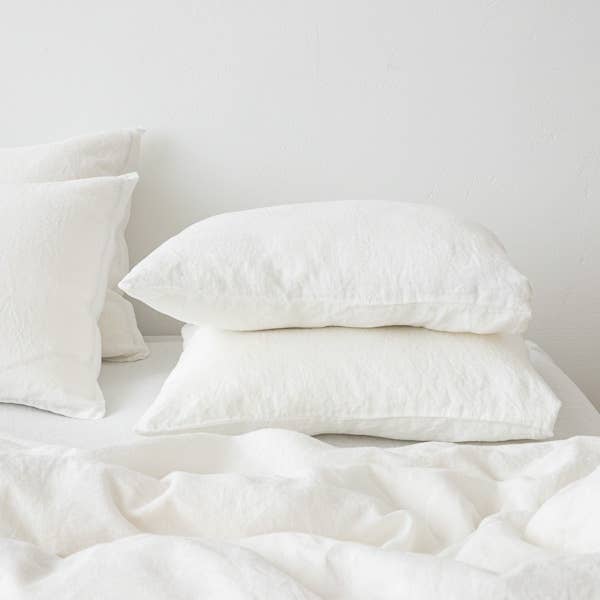 European Linen Pillow Case: Off White (King)