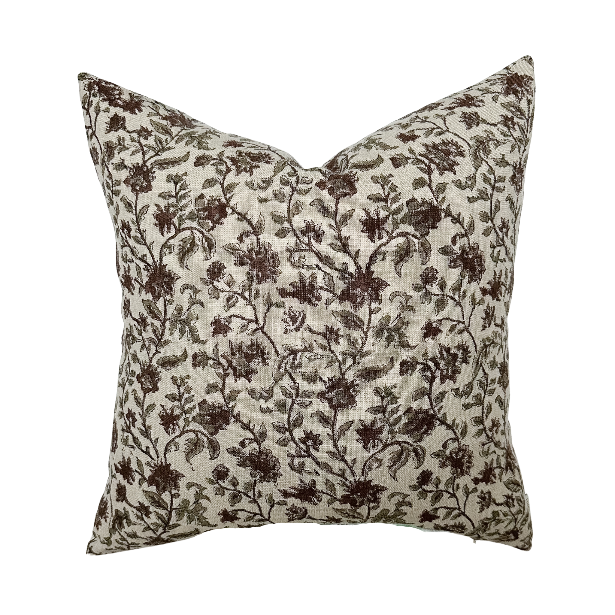 Bridgitt Deep Rose & Sage Floral Pillow