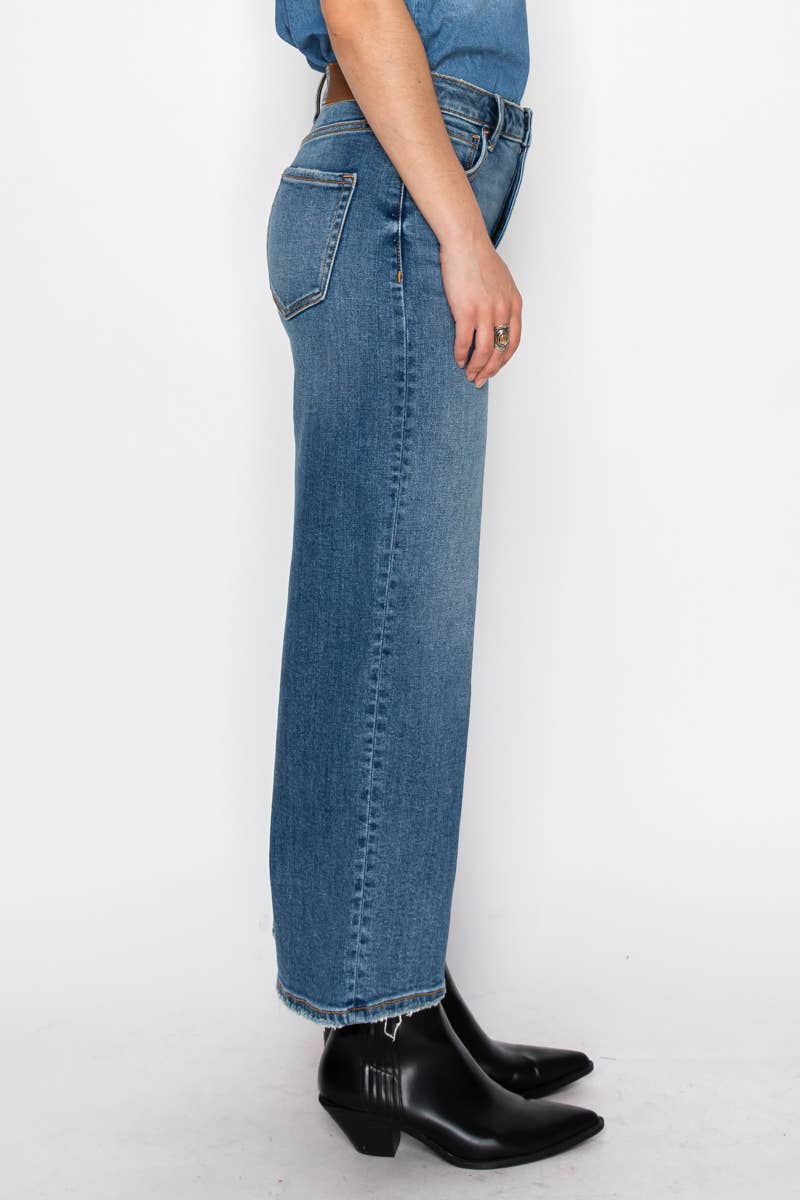 Ultra High Rise Crop Wide Jeans