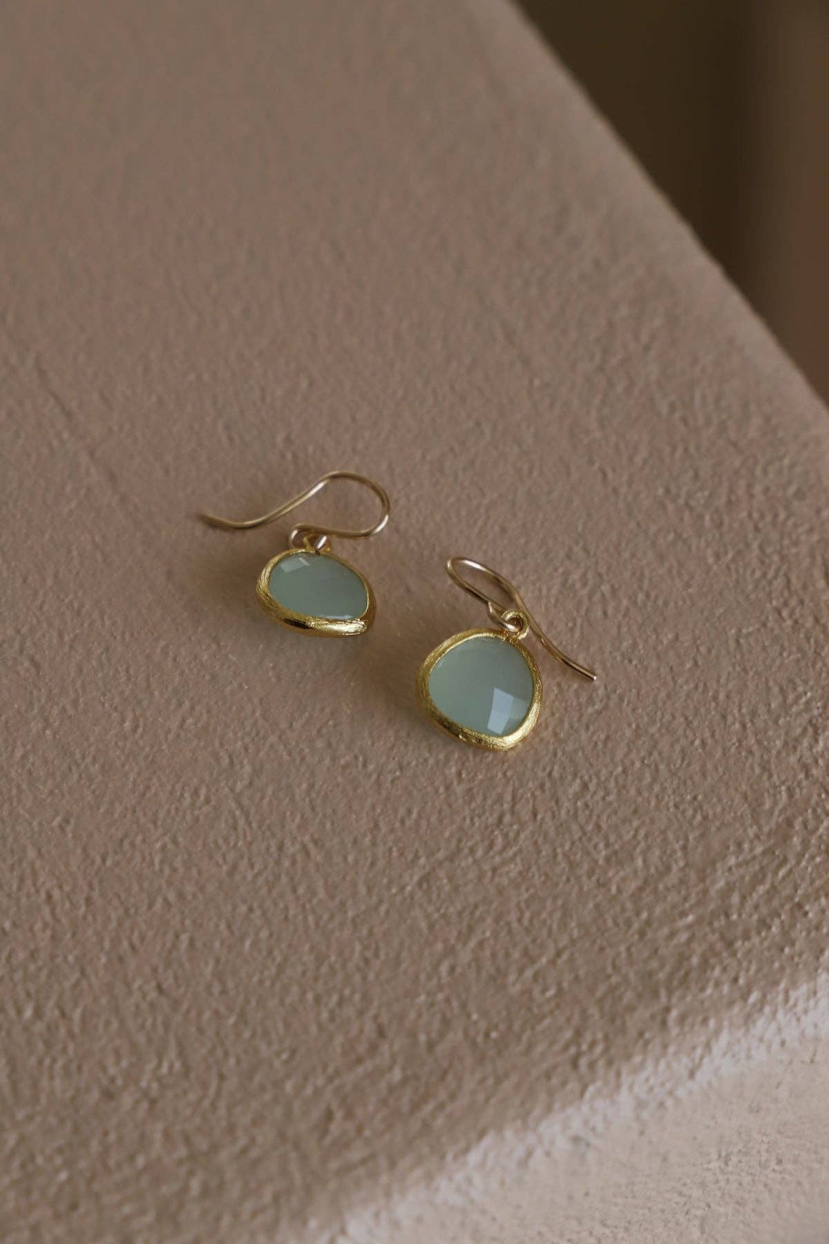 Blue Bezel Earrings