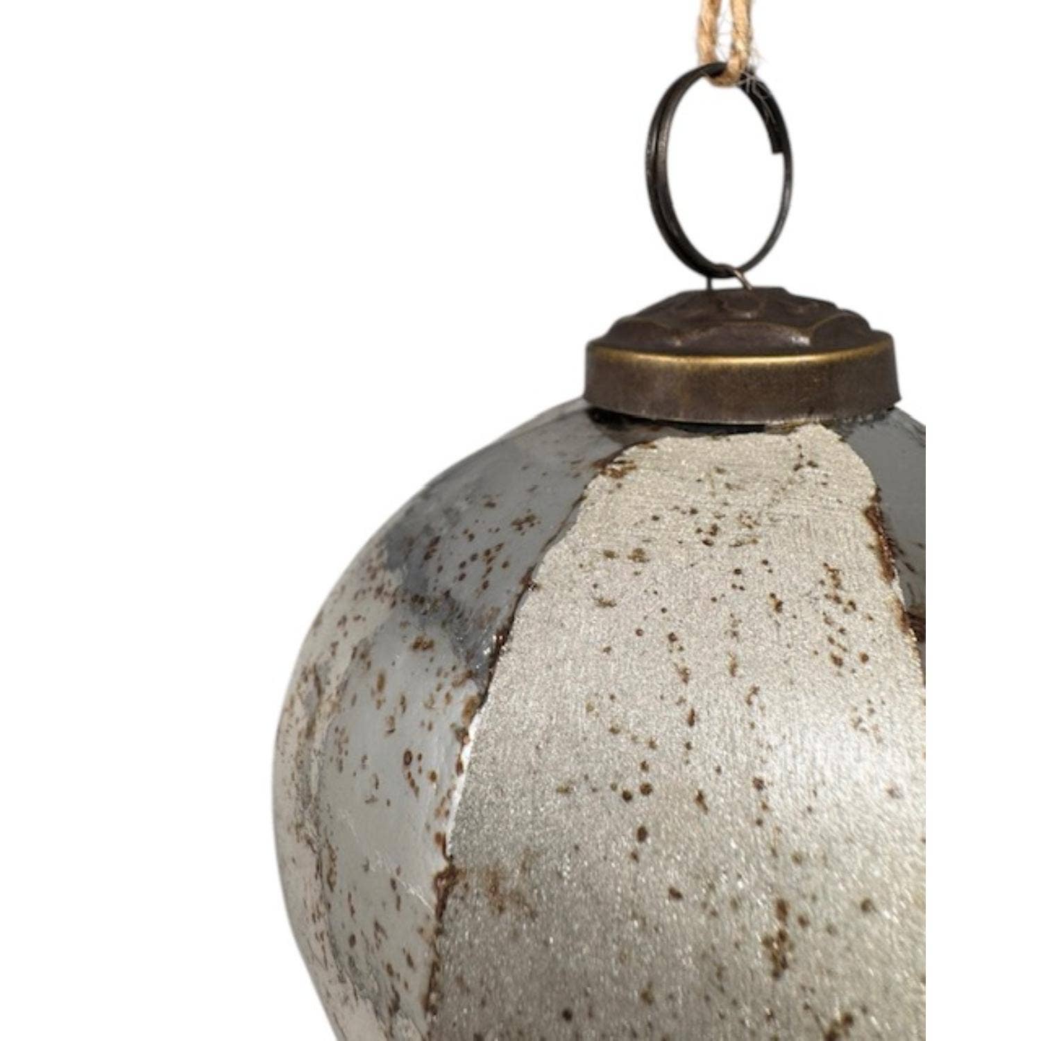 Hand Etched Hexagon Glass Ornament: 3"