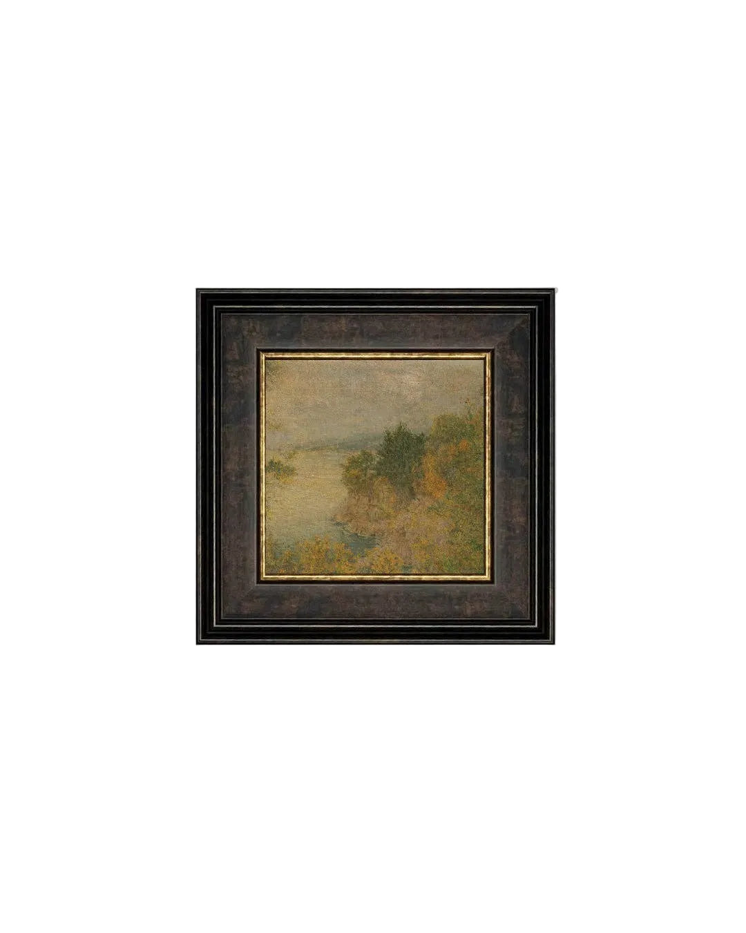 Autumn Landscape Framed Antique Art: 8x8