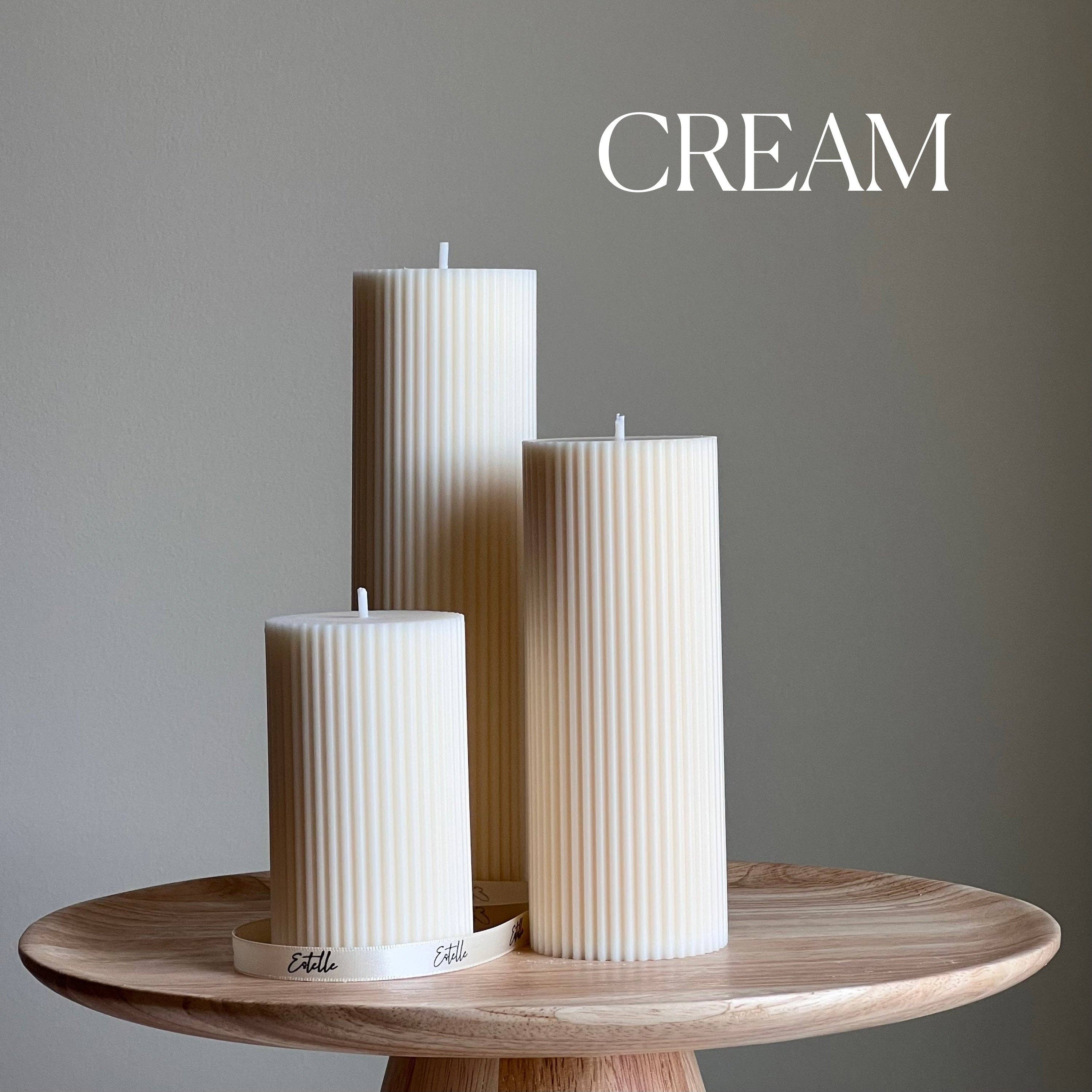 Ribbed Pillar Candle: Mellow / Medium