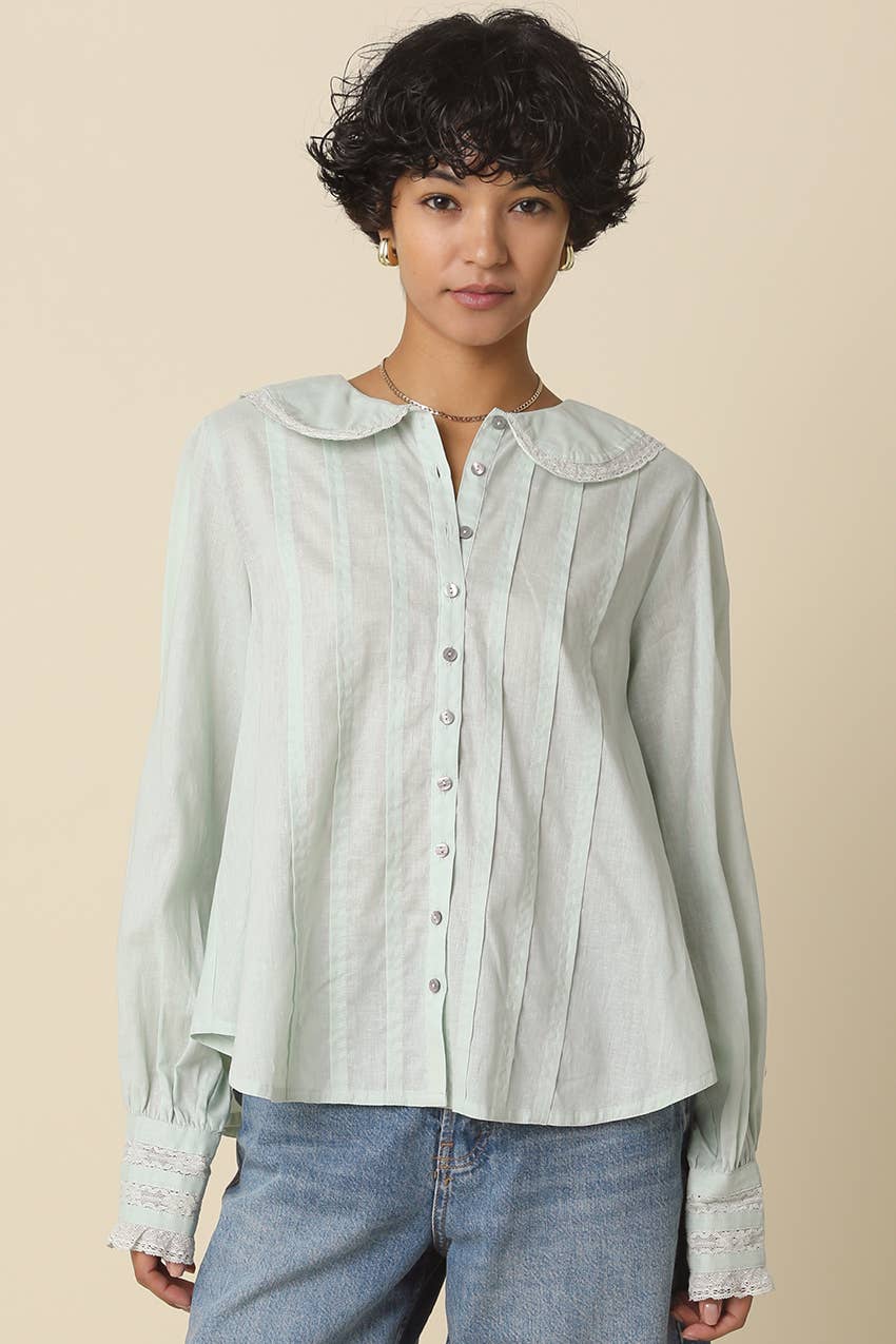 Arely Collar Pintuck Blouse