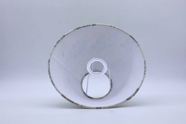 Block Print Lampshade: Blue & Beige