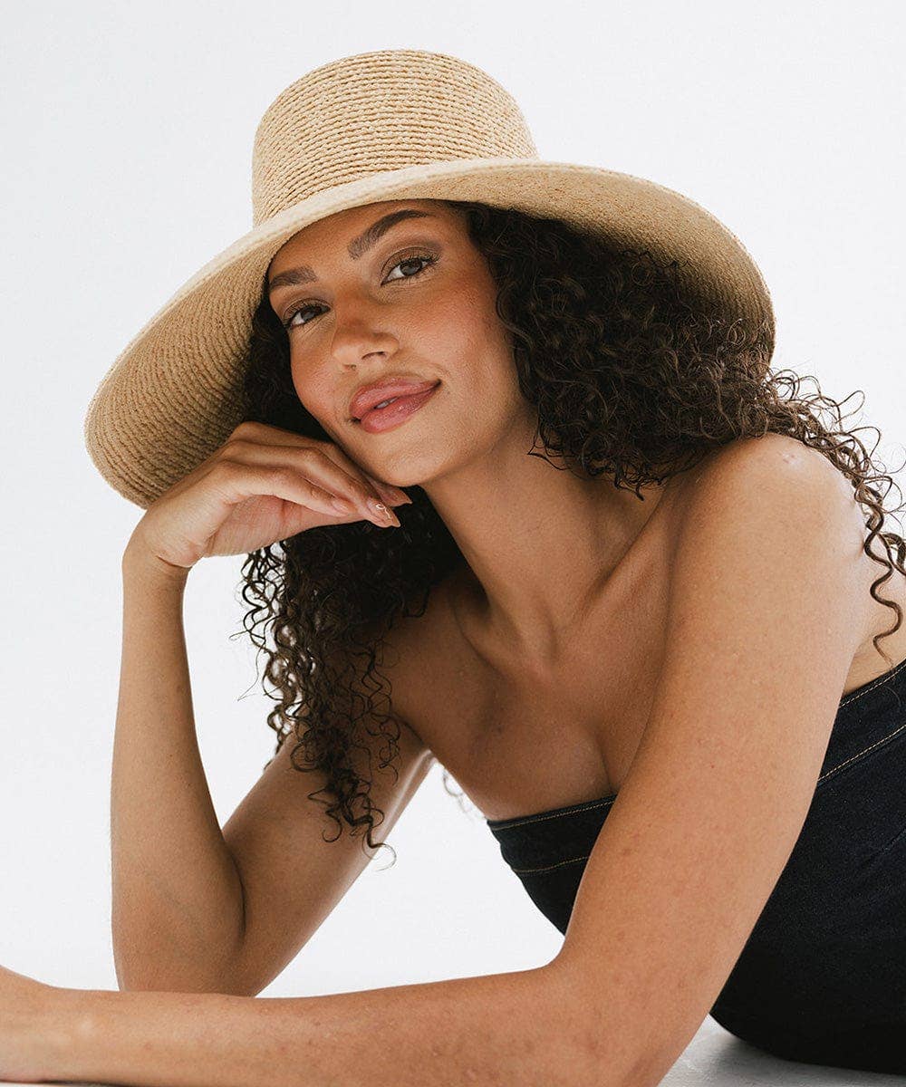 Gigi Pip Jolie Straw Bucket Hat: Natural