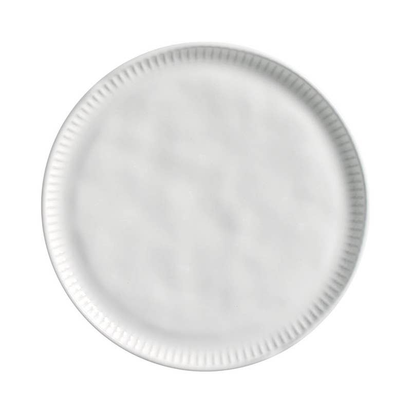 Linhas Stoneware Dessert Plate: White
