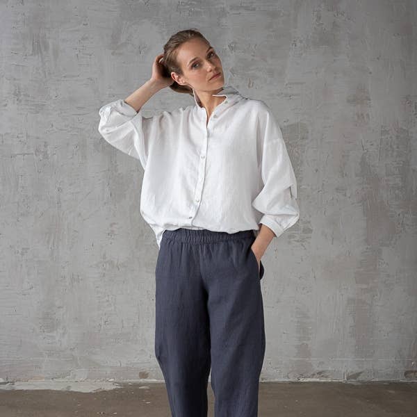 White Linen Oversized Shirt