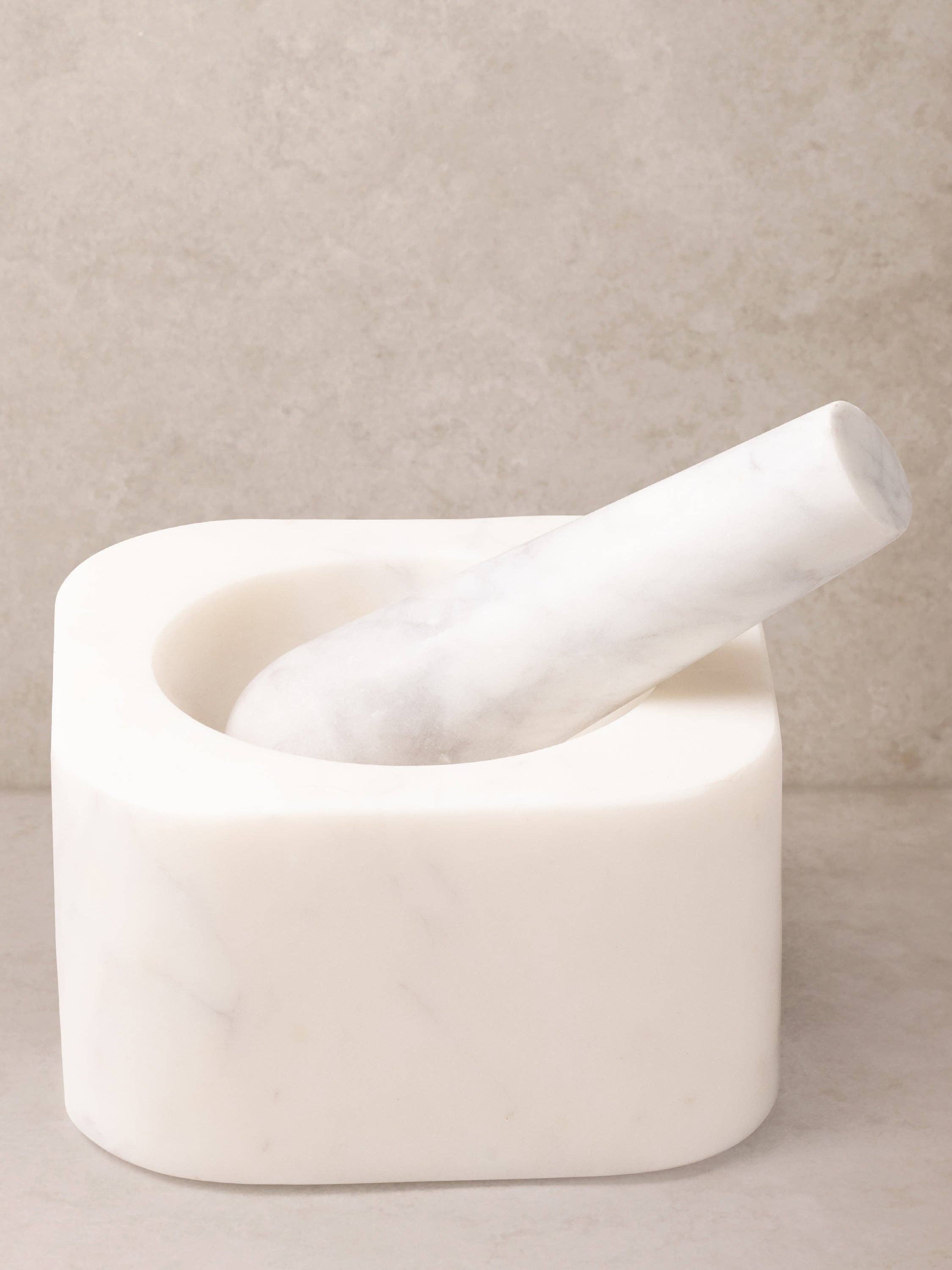 Noble White Marble Mortar & Pestle Set