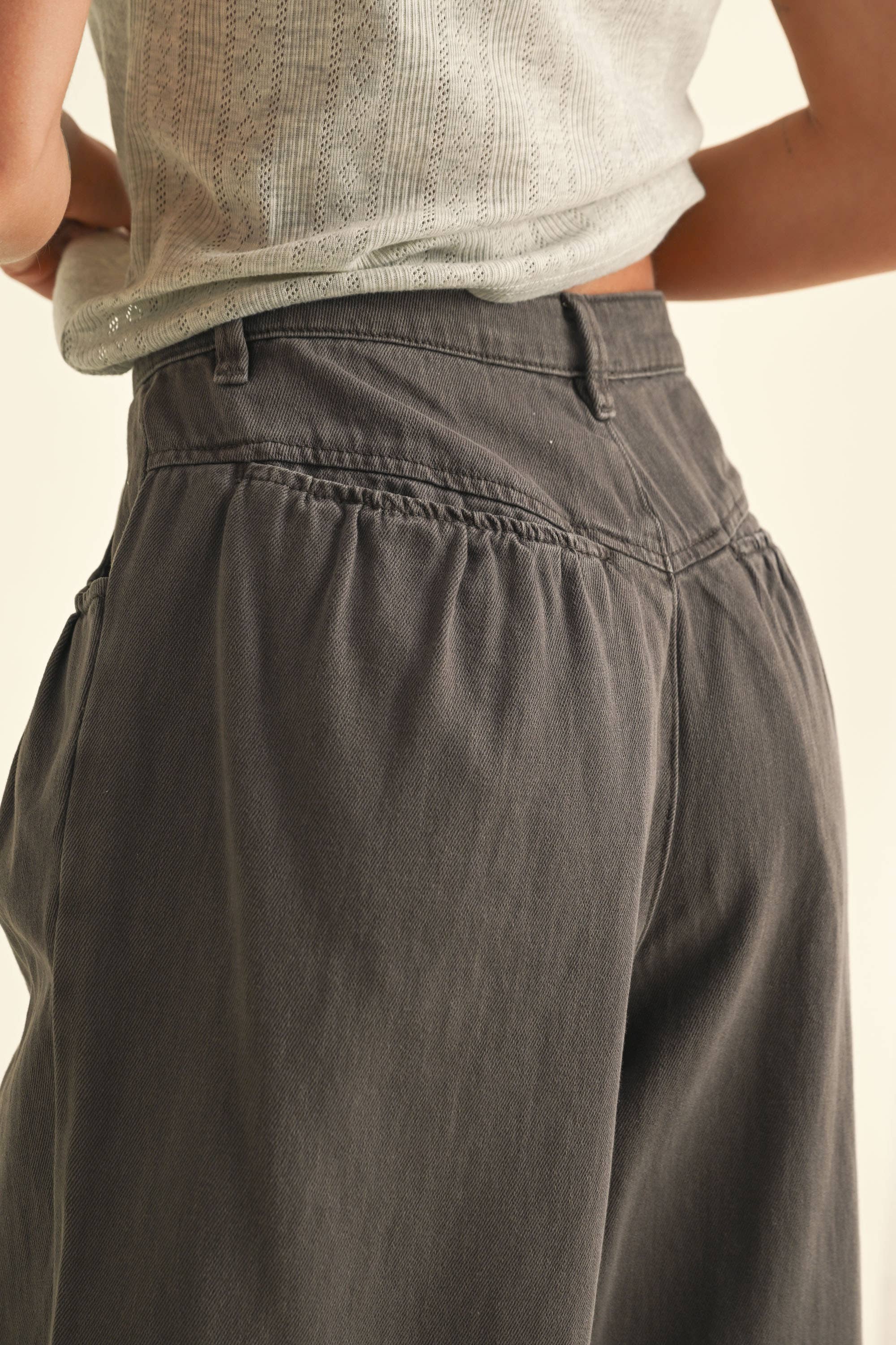 Loose Fit Cotton Pant: Charcoal