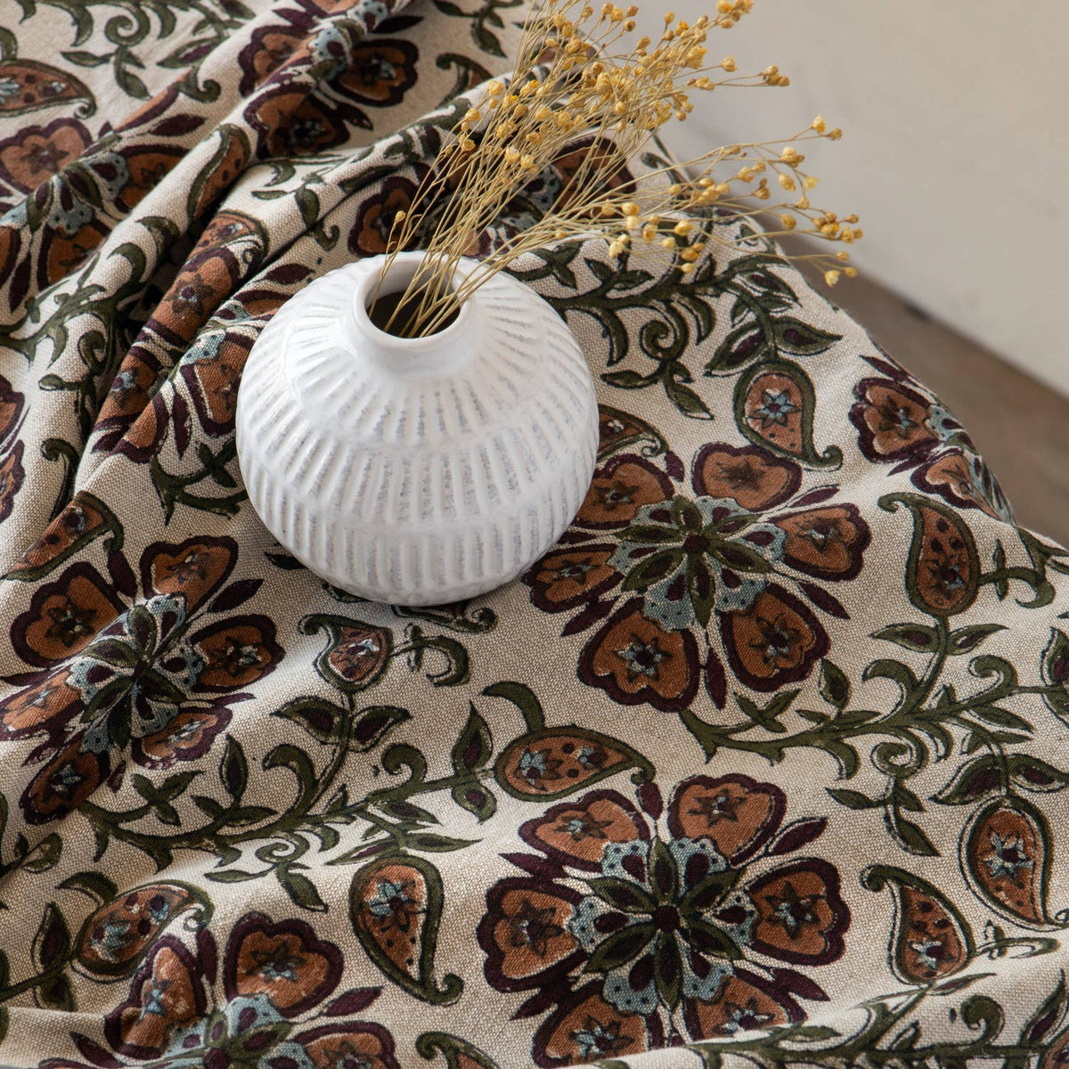 Elysian Block Print Tablecloth: 60 x 90 inch
